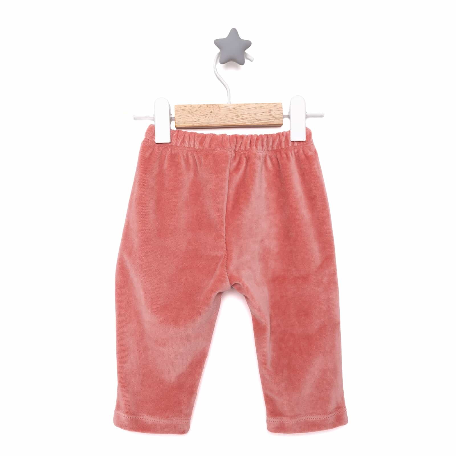 Kız Bebek Eşofman Alt Fitilli Kadife Örme Kumaş Lastikli Paça