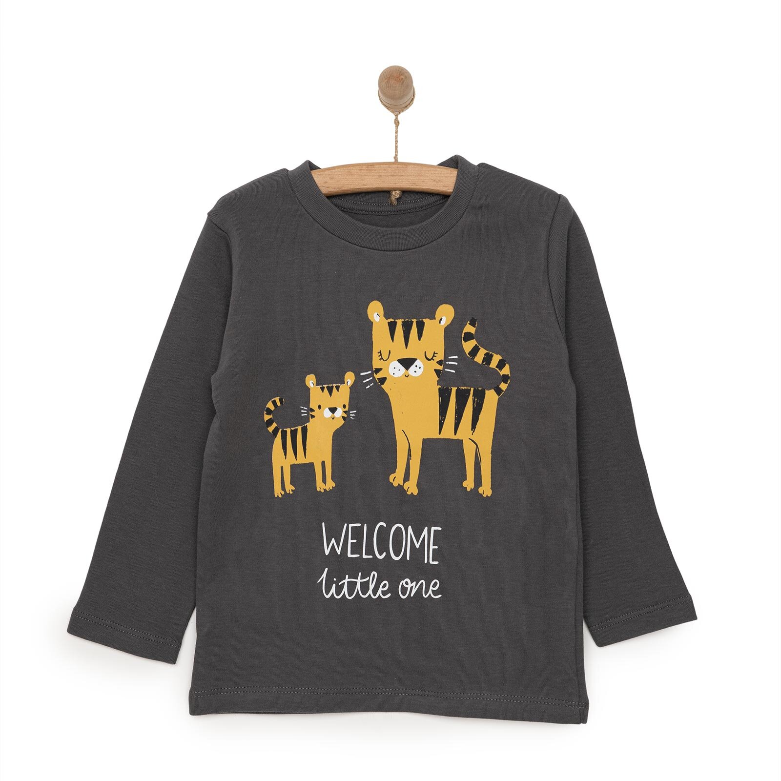 Basic Kedi Desenli İnterlok Uzun kol Tshirt Erkek Bebek Basic Kedi Desenli İnterlok Uzun kol Tshirt Erkek Bebek