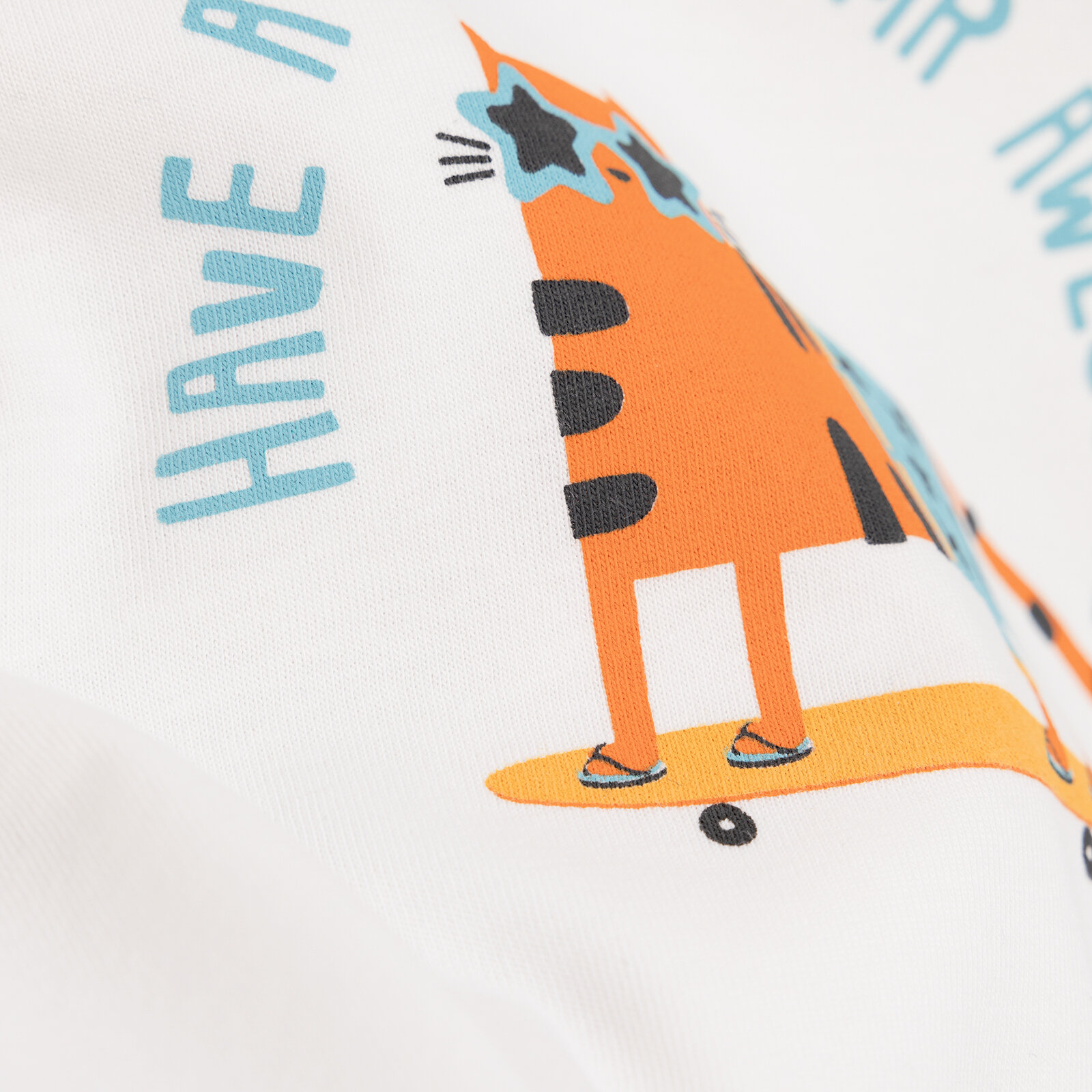 Basic Kedi Desenli Tshirt Erkek Bebek