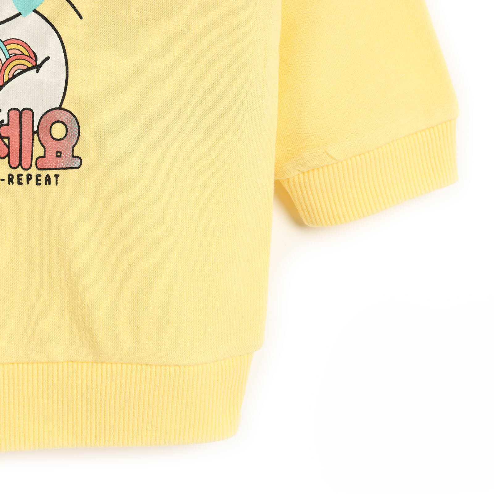 Basic Kedicik Desenli Sweatshirt Kız Bebek