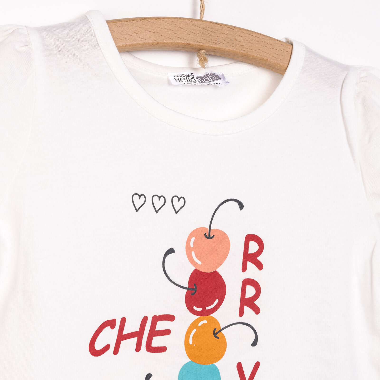 Basic Kiraz Baskılı Tshirt Kız Bebek Basic Kiraz Baskılı Tshirt Kız Bebek