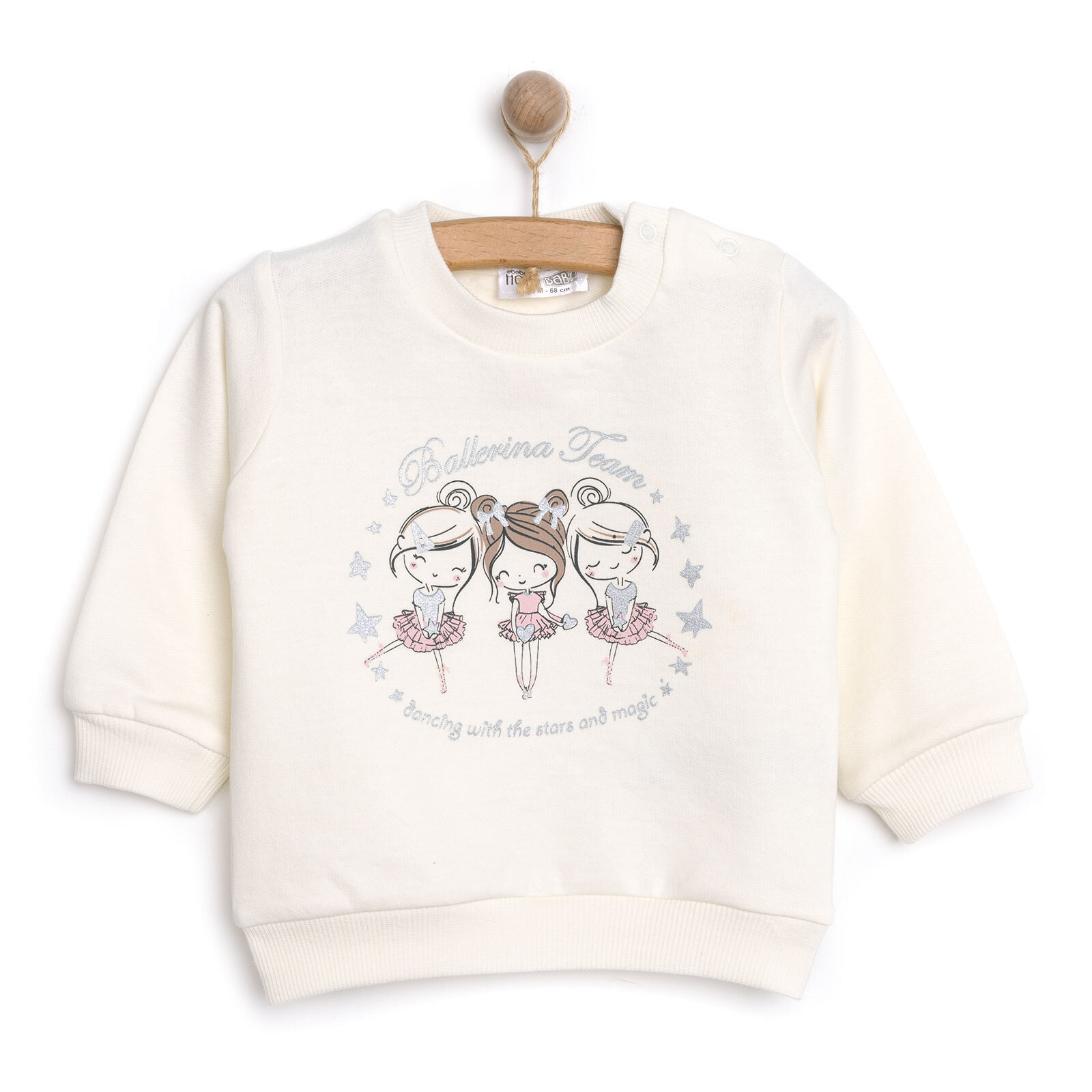 Basic Kız Az Şardonlu Balerin Baskılı Sweatshirt Kız Bebek