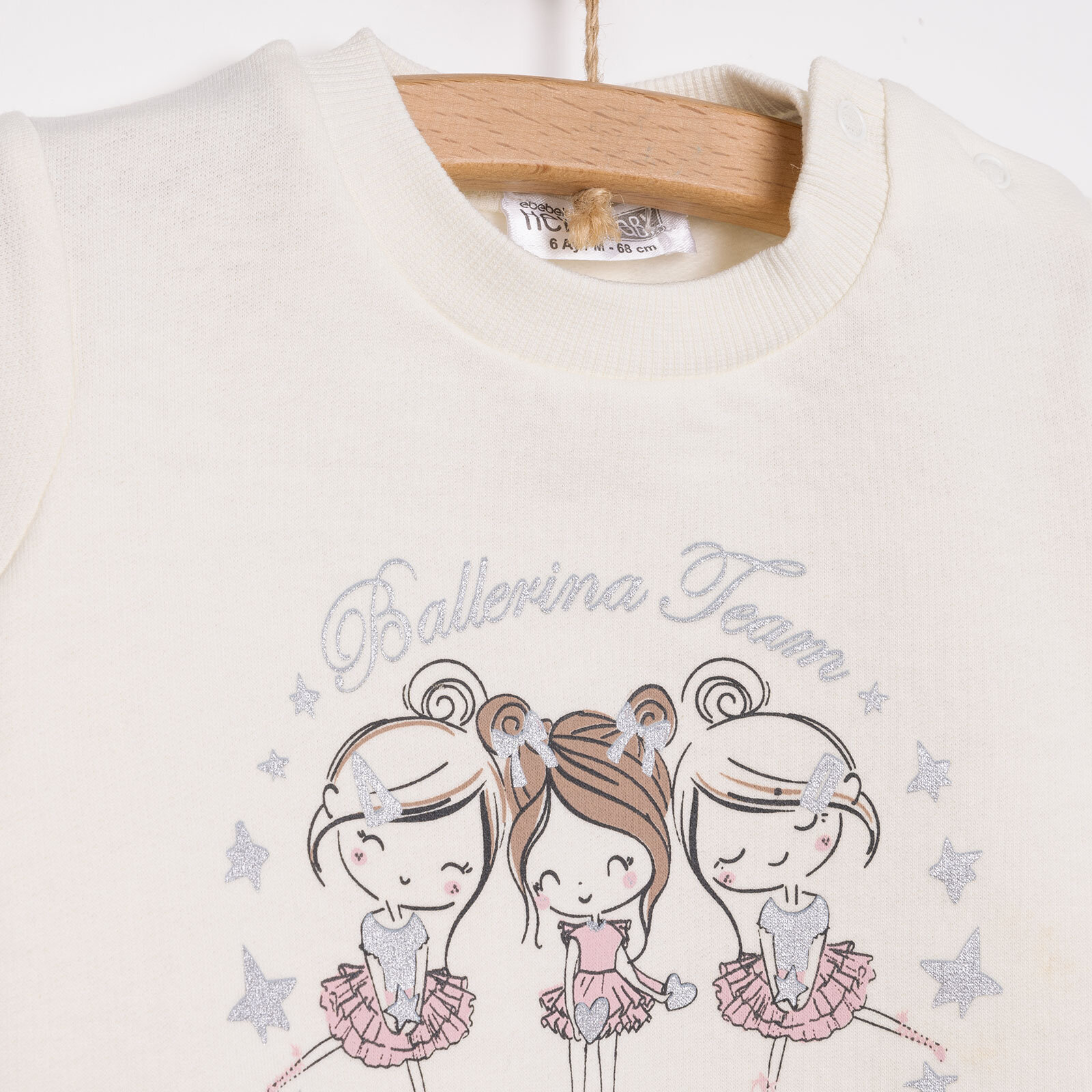 Basic Kız Az Şardonlu Balerin Baskılı Sweatshirt Kız Bebek