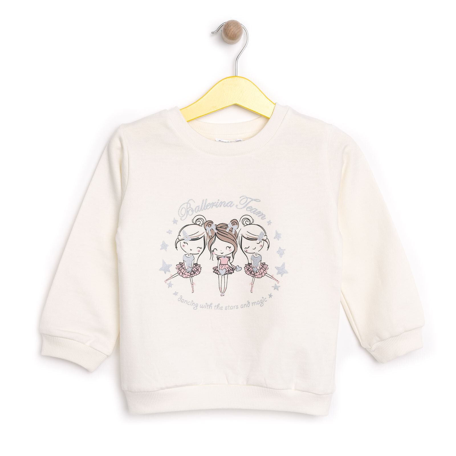 Basic Kız Az Şardonlu Balerin Baskılı Sweatshirt Kız Bebek