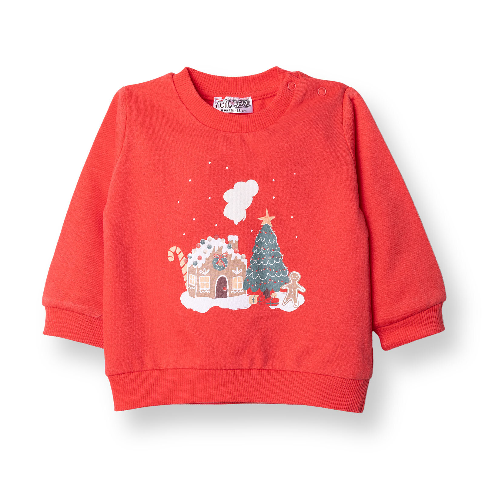 Basic Kız Az Şardonlu Kış Temalı Sweatshirt Kız Bebek