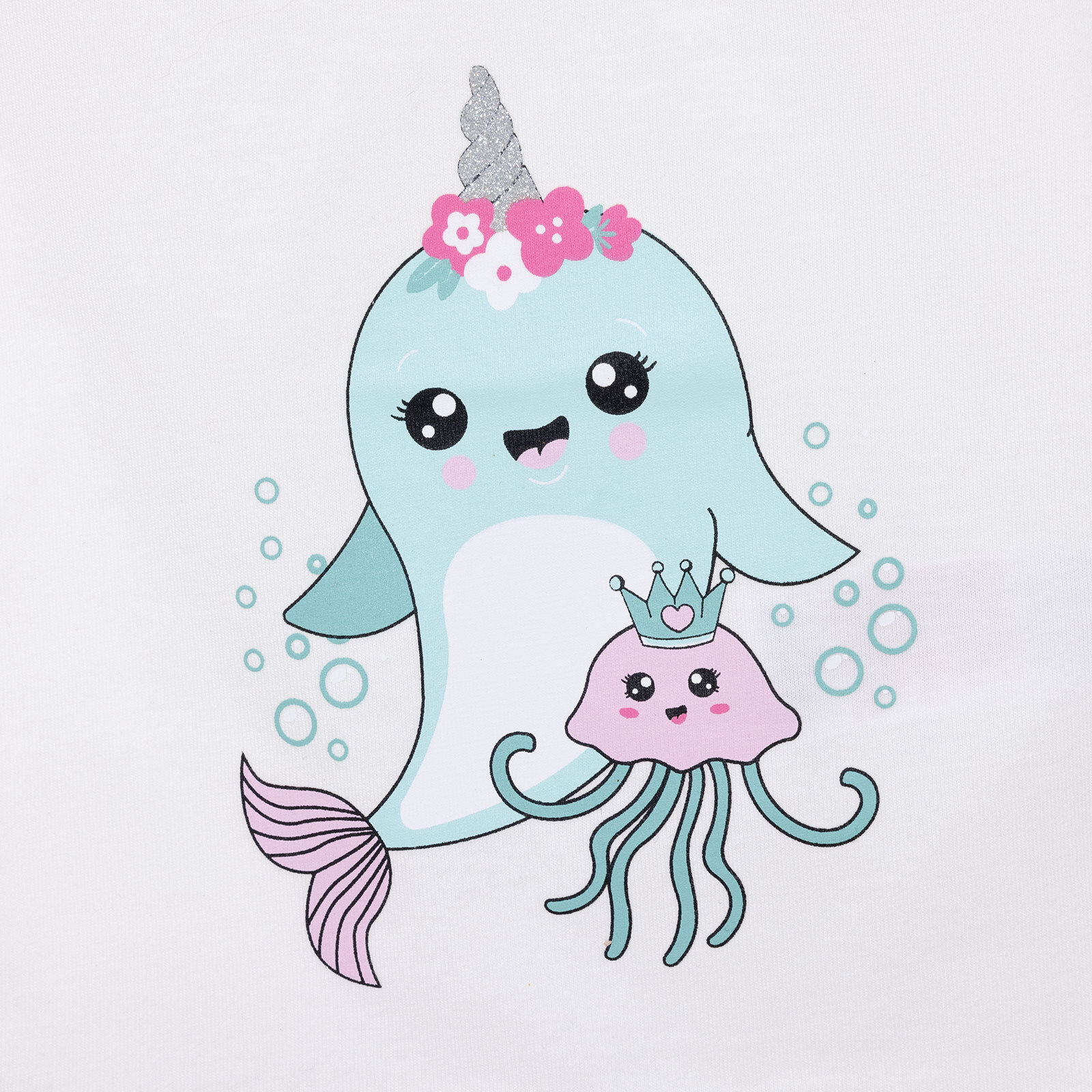 Basic Kız Balina Baskılı T-Shirt Kız Bebek Basic Kız Balina Baskılı T-Shirt Kız Bebek