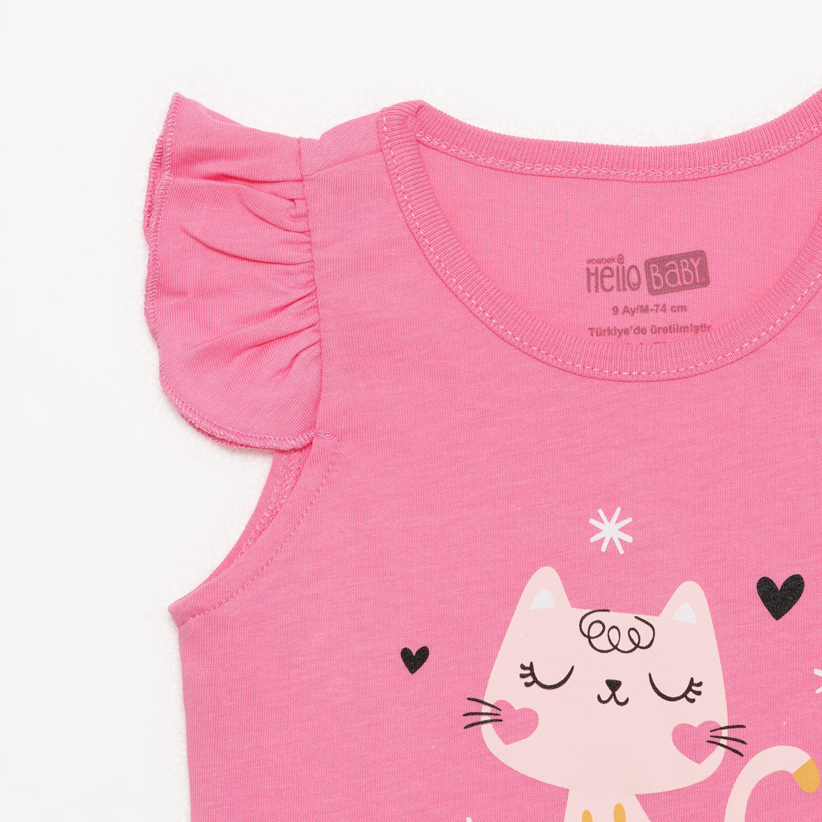 Basic Kız Baskılı Atlet T-shirt Kız Bebek