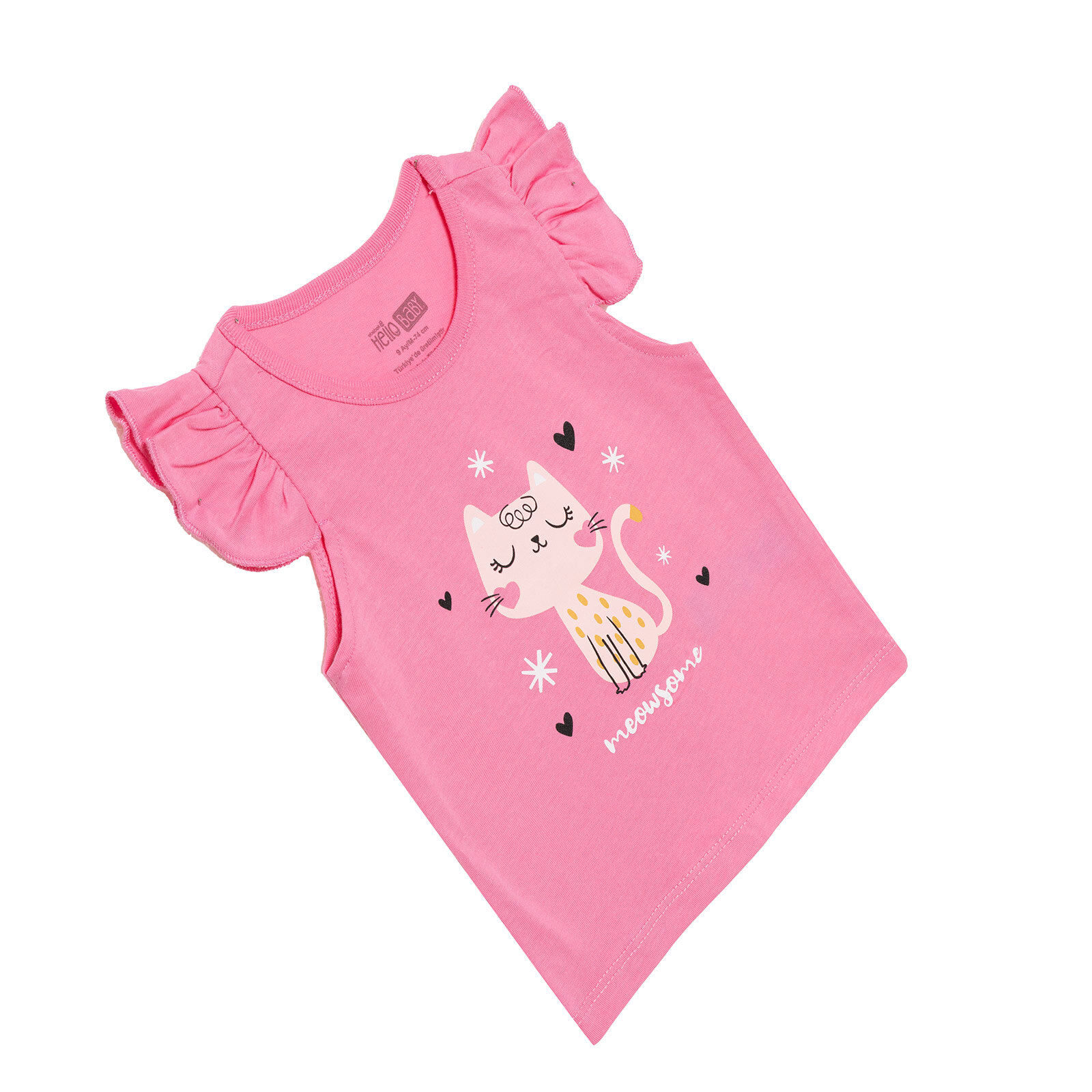 Basic Kız Baskılı Atlet T-shirt Kız Bebek