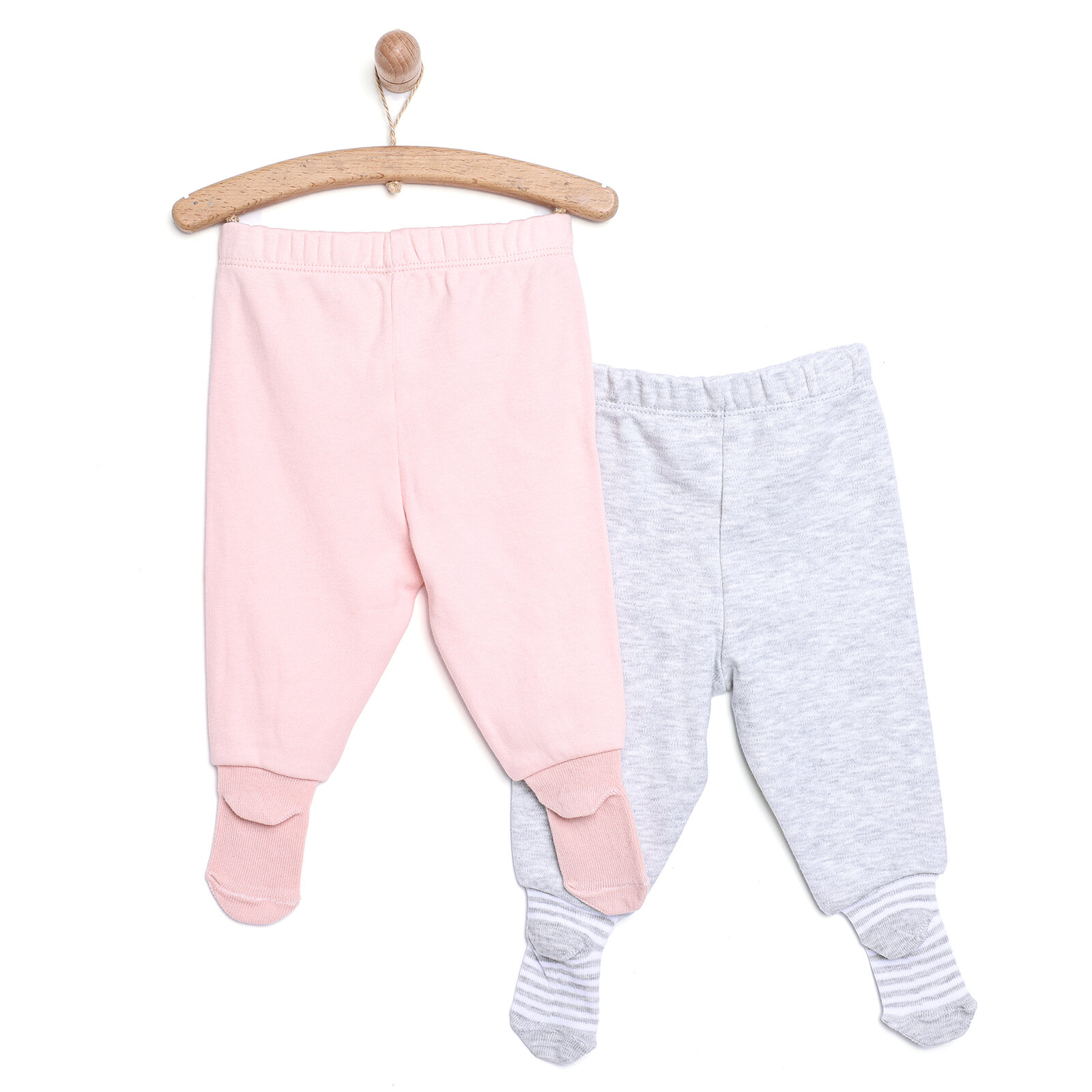 Basic Kız Bebek 2li Çoraplı Pijama Pantolon Kız Bebek