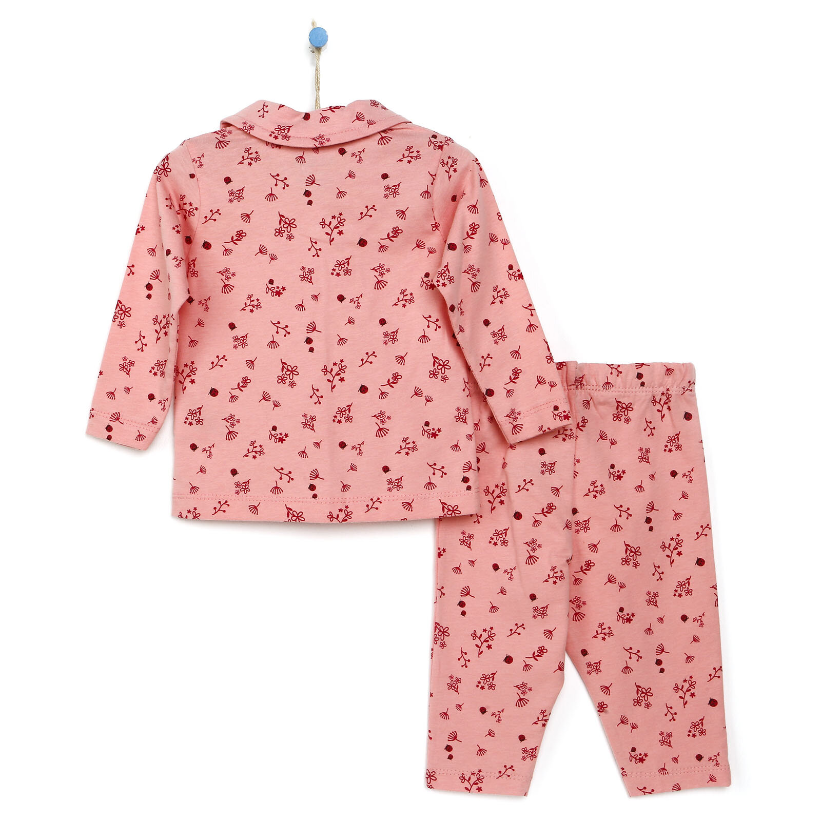 Basic Kız Bebek Gömlek Yakalı Pijama Takımı