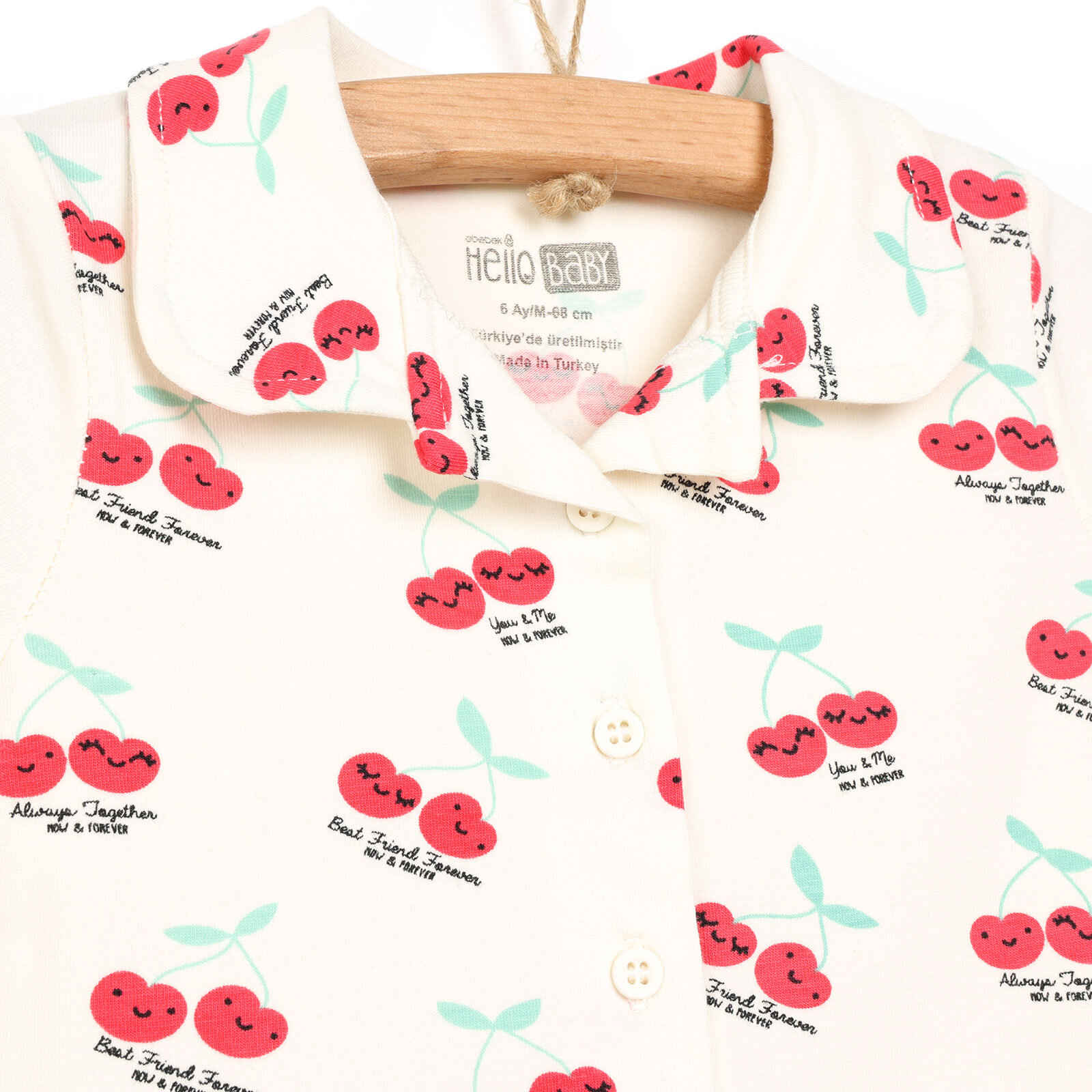 Kısa Kol Kısa Paça Gömlek Yaka Pijama Takımı Kız Bebek