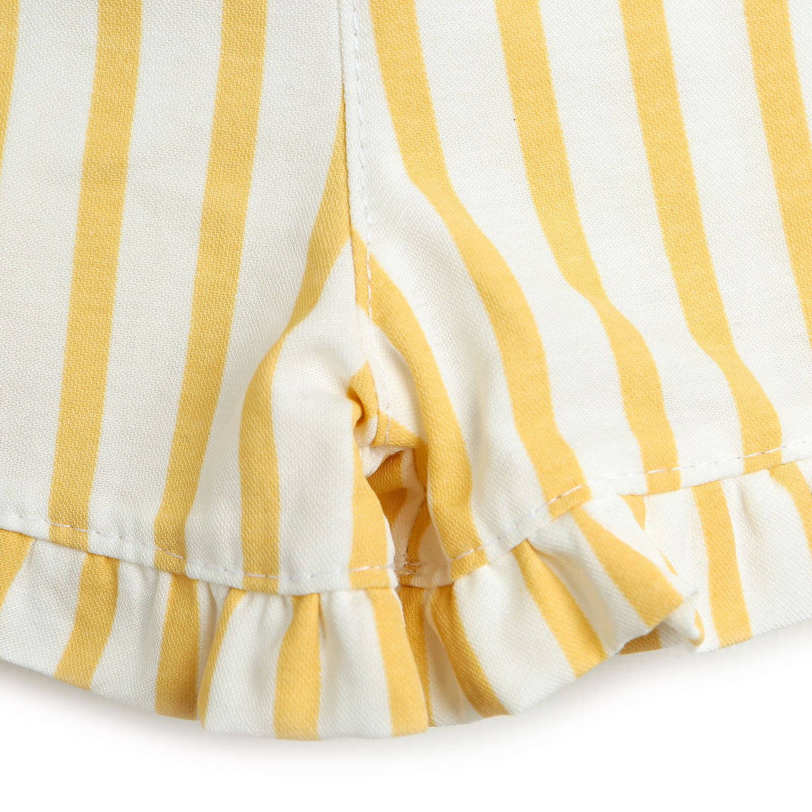 Basic Kız Bebek Sarı Çizgili Bermuda Şort Kız Bebek