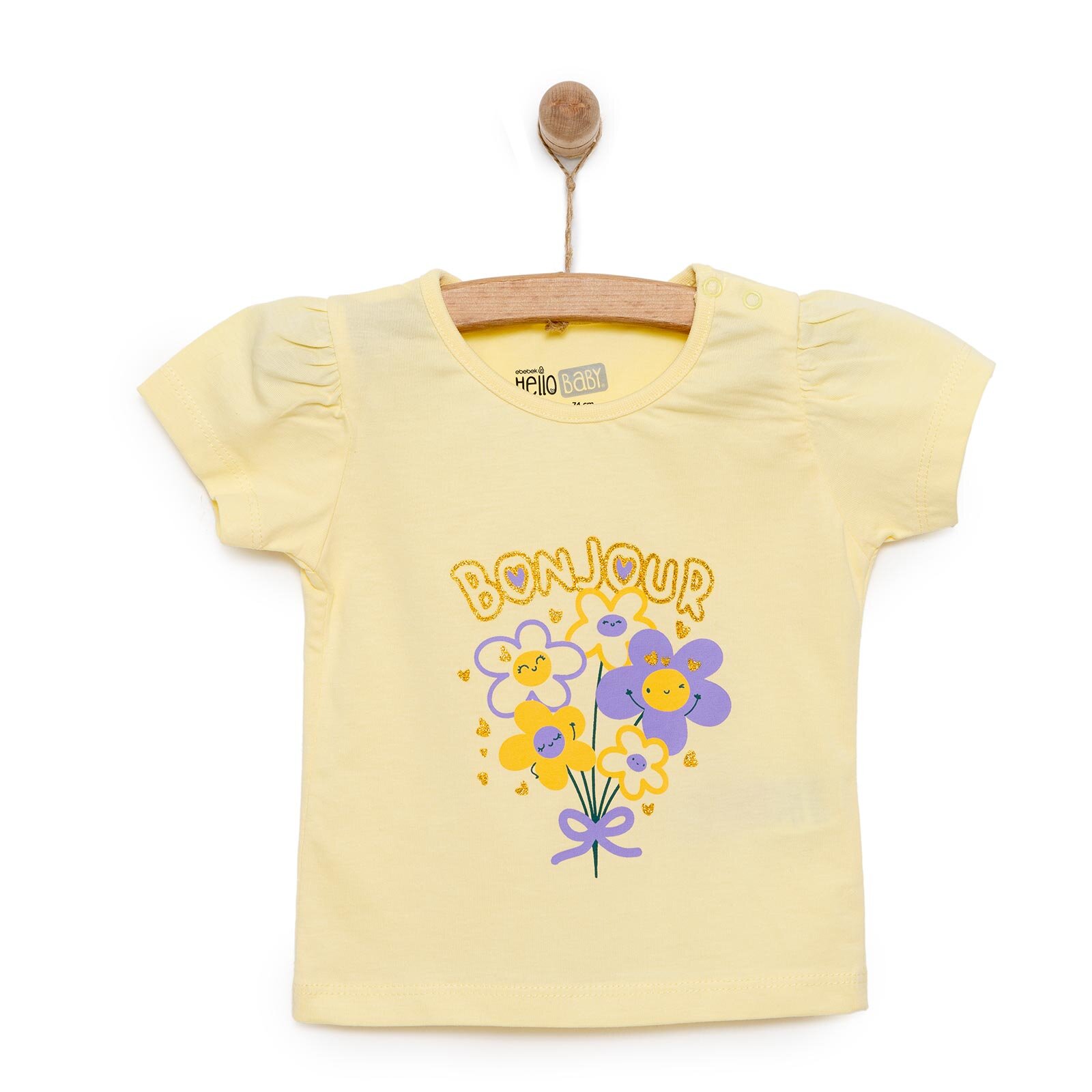 Basic Kız Çiçek Baskılı T-Shirt Kız Bebek