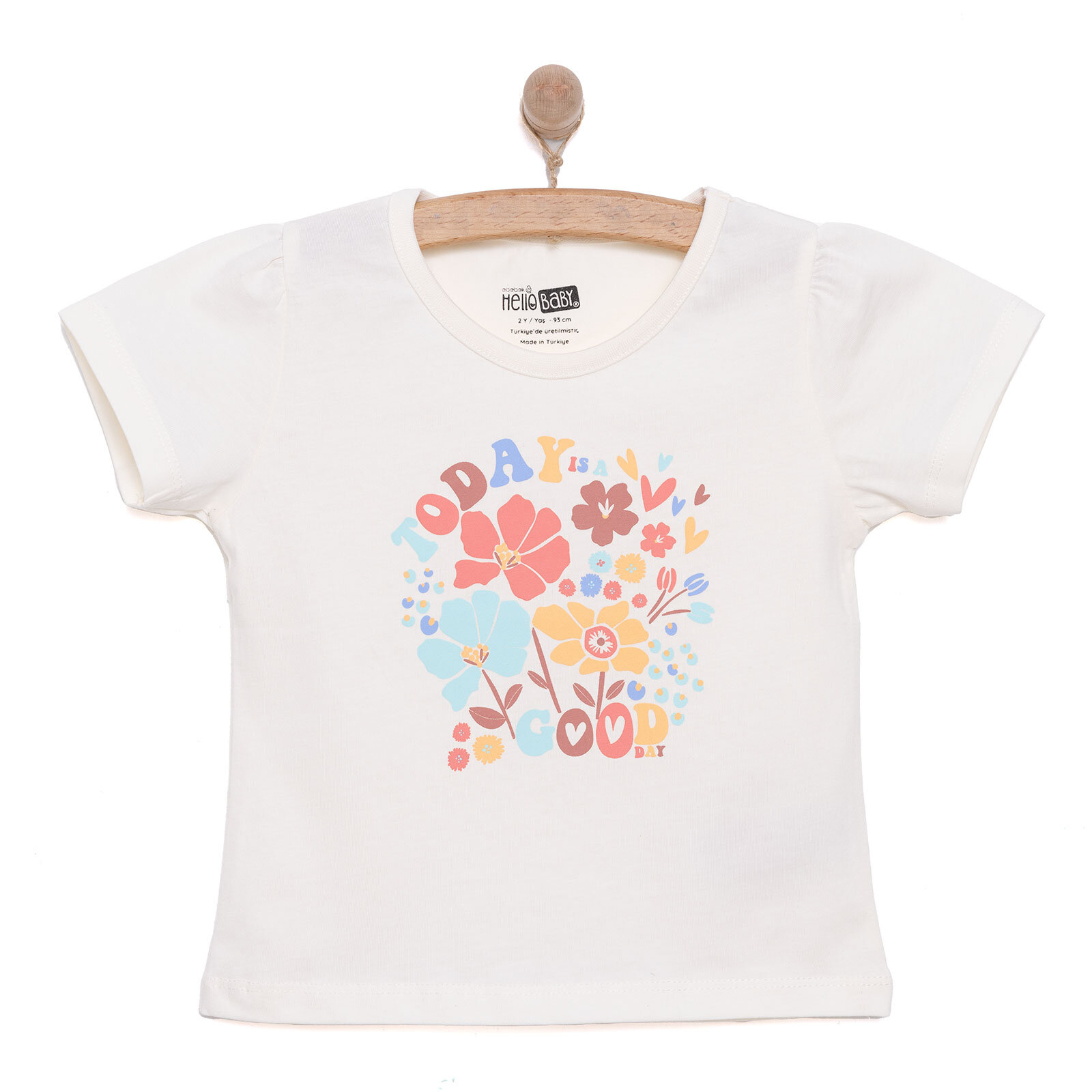 Basic Kız Çiçek Baskılı T-Shirt Kız Bebek