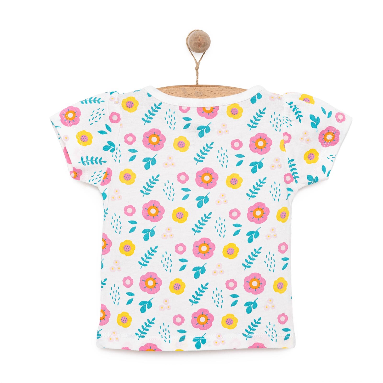 Basic Kız Çiçek Desenli T-Shirt Kız Bebek
