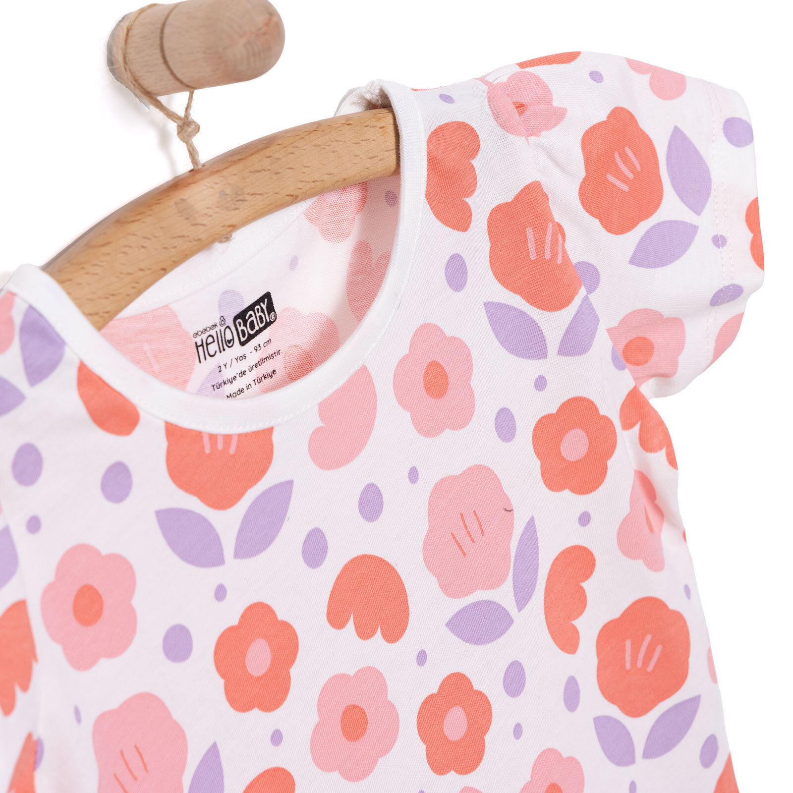 Basic Kız Çiçek Desenli T-Shirt Kız Bebek