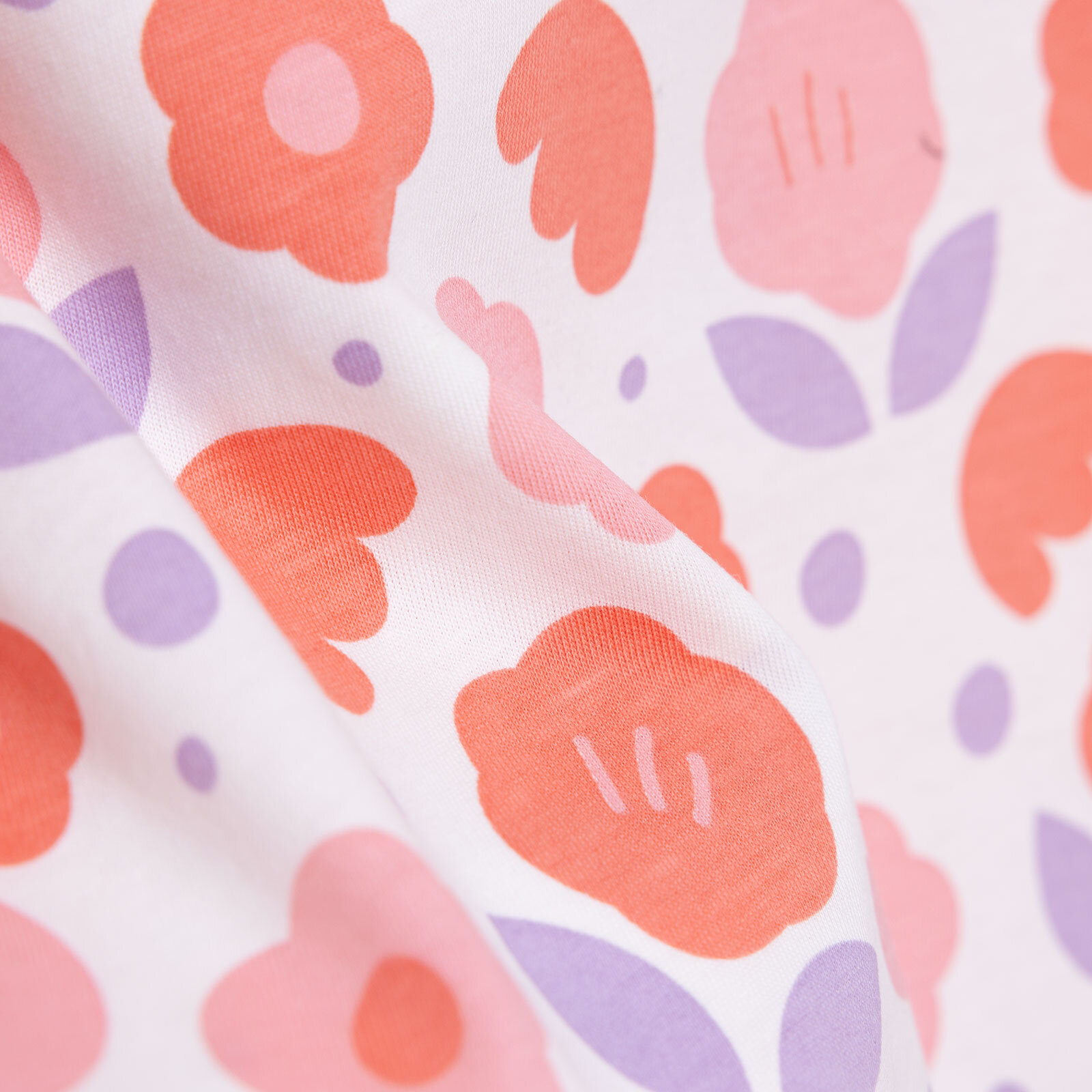 Basic Kız Çiçek Desenli T-Shirt Kız Bebek