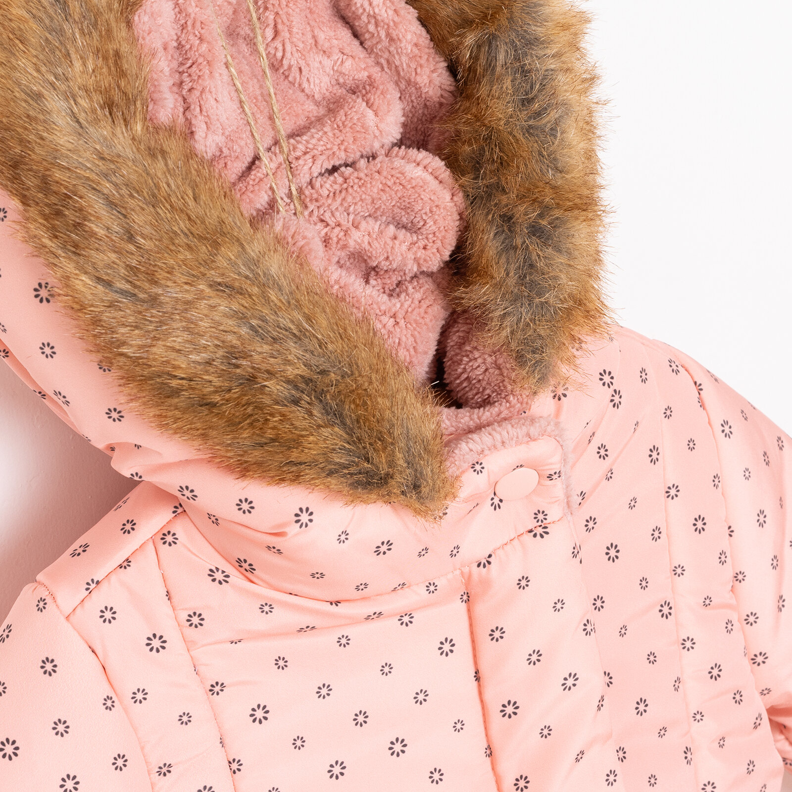 Basic Kız Çiçek Metraj Baskılı Mont Kız Bebek