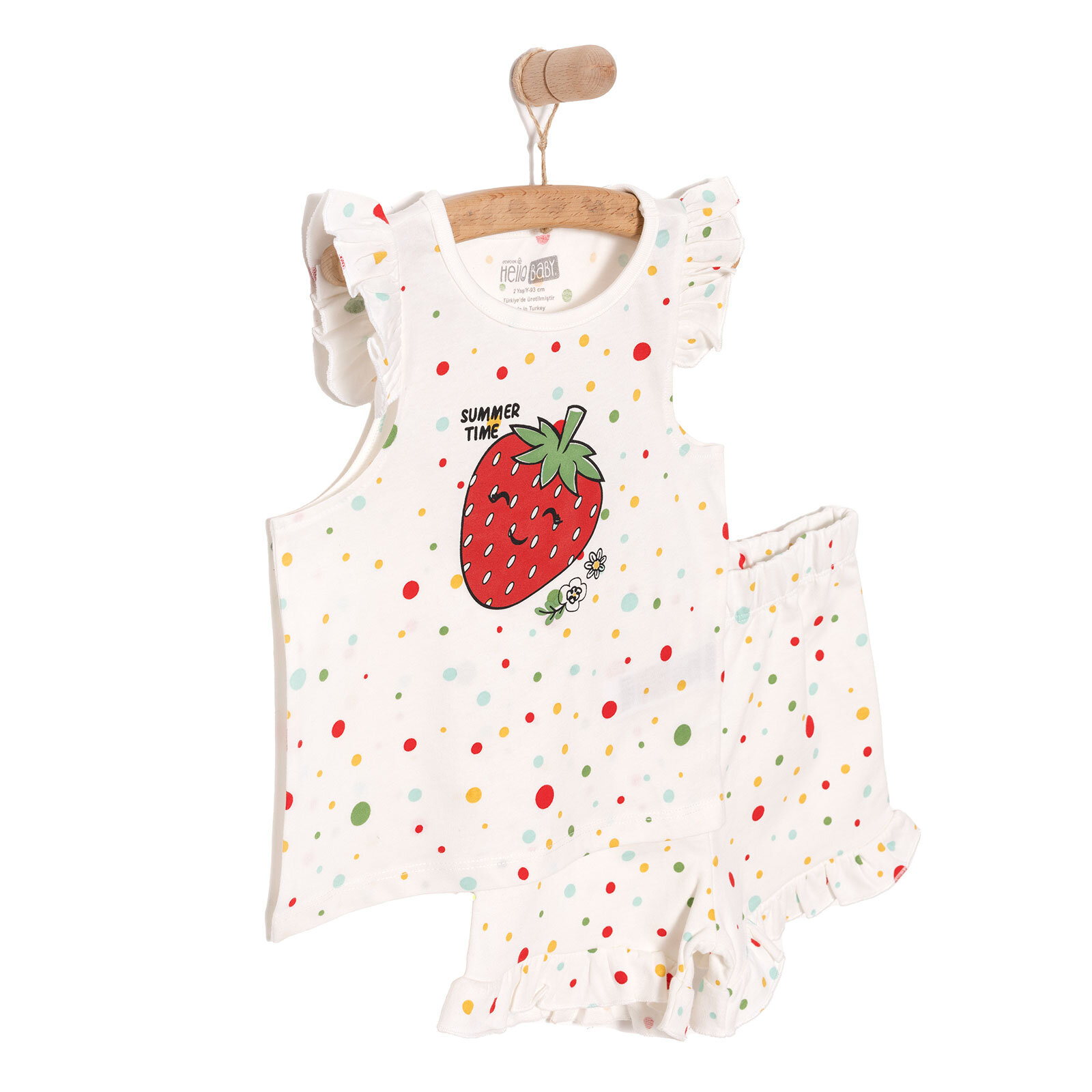 Basic Kız Çilek Baskılı Atlet-Şort Kız Bebek