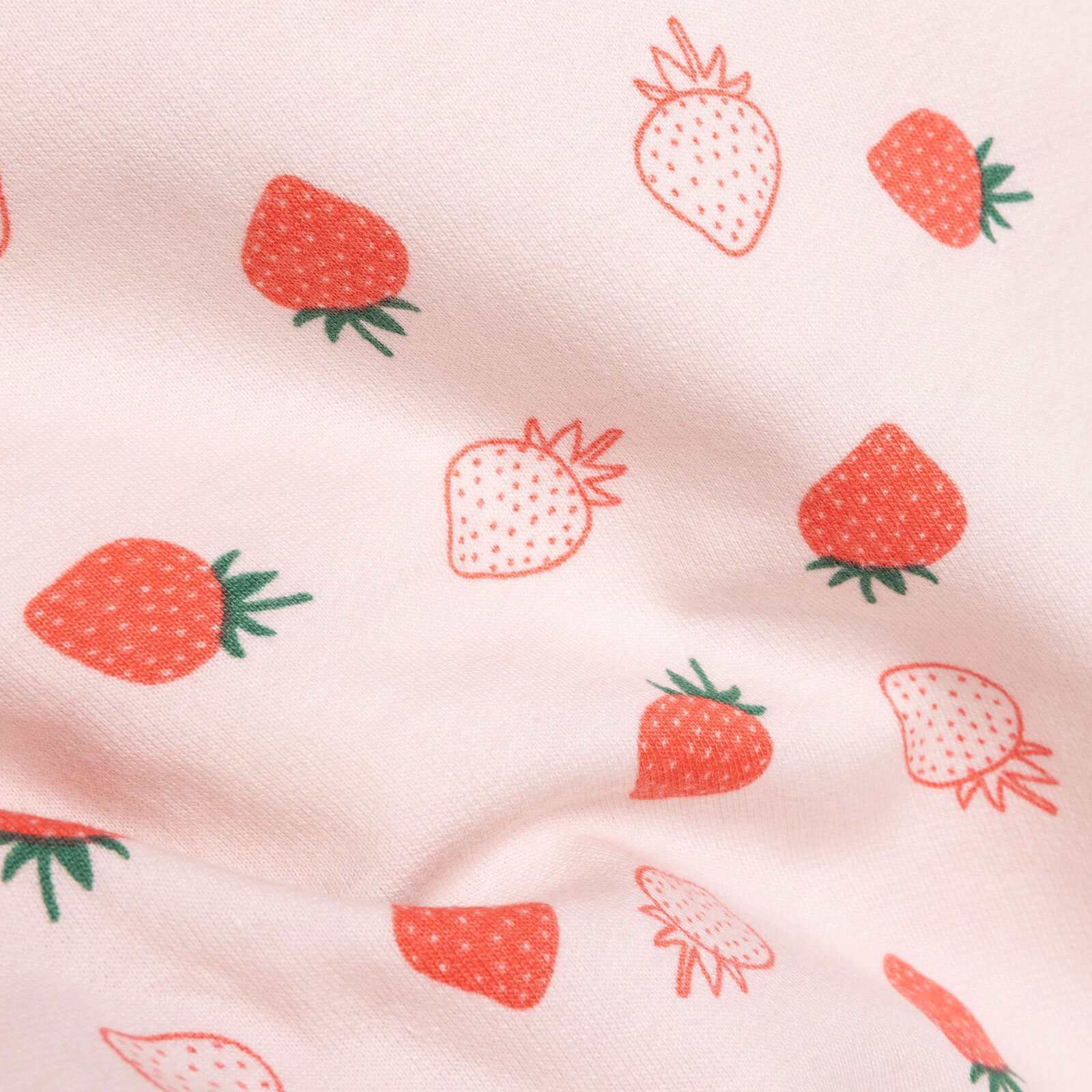 Basic Kız Çilek Desenli Şort Salopet-Tshirt Kız Bebek