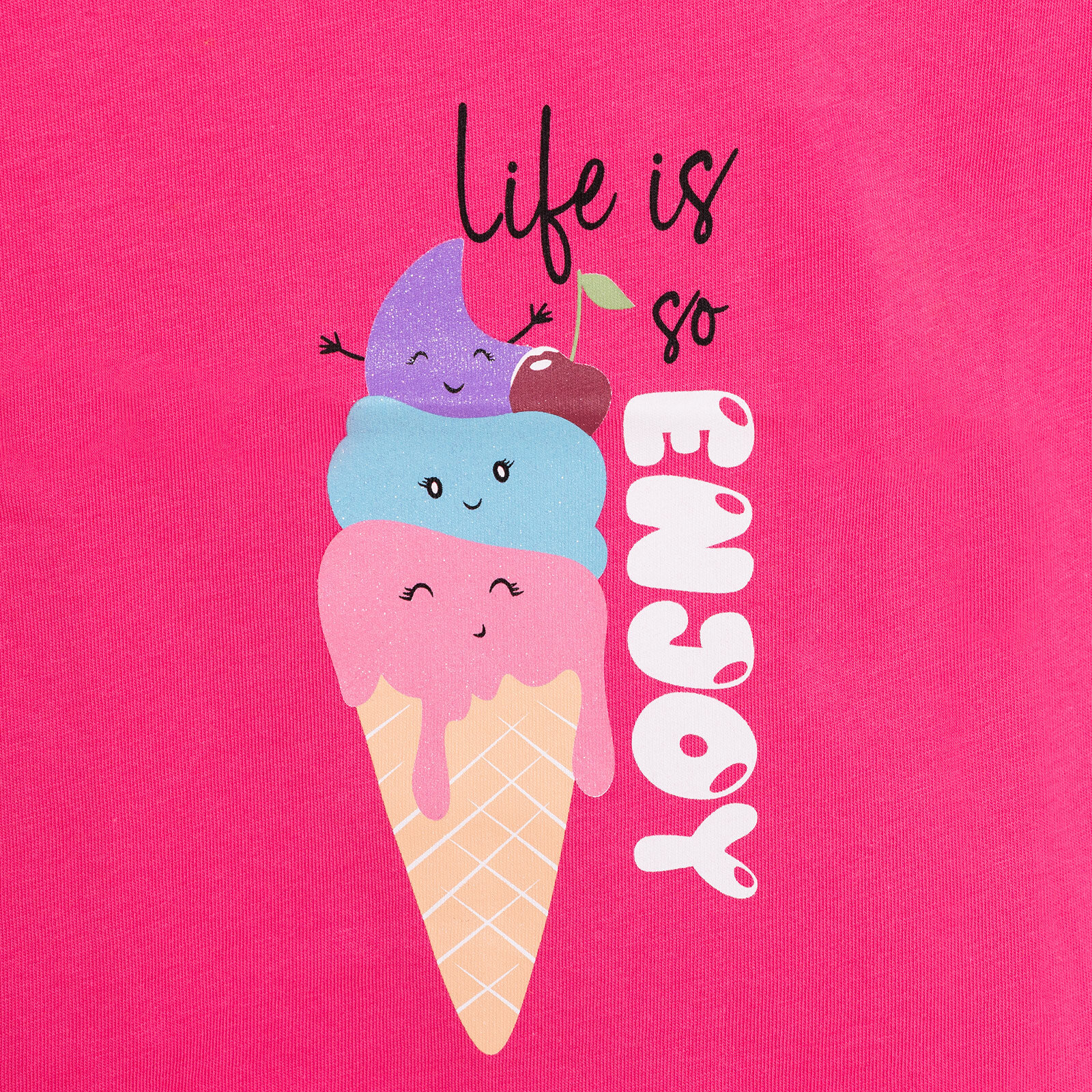 Basic Kız Eğlenceli Dondurma Baskılı T-Shirt Kız Bebek Basic Kız Eğlenceli Dondurma Baskılı T-Shirt Kız Bebek