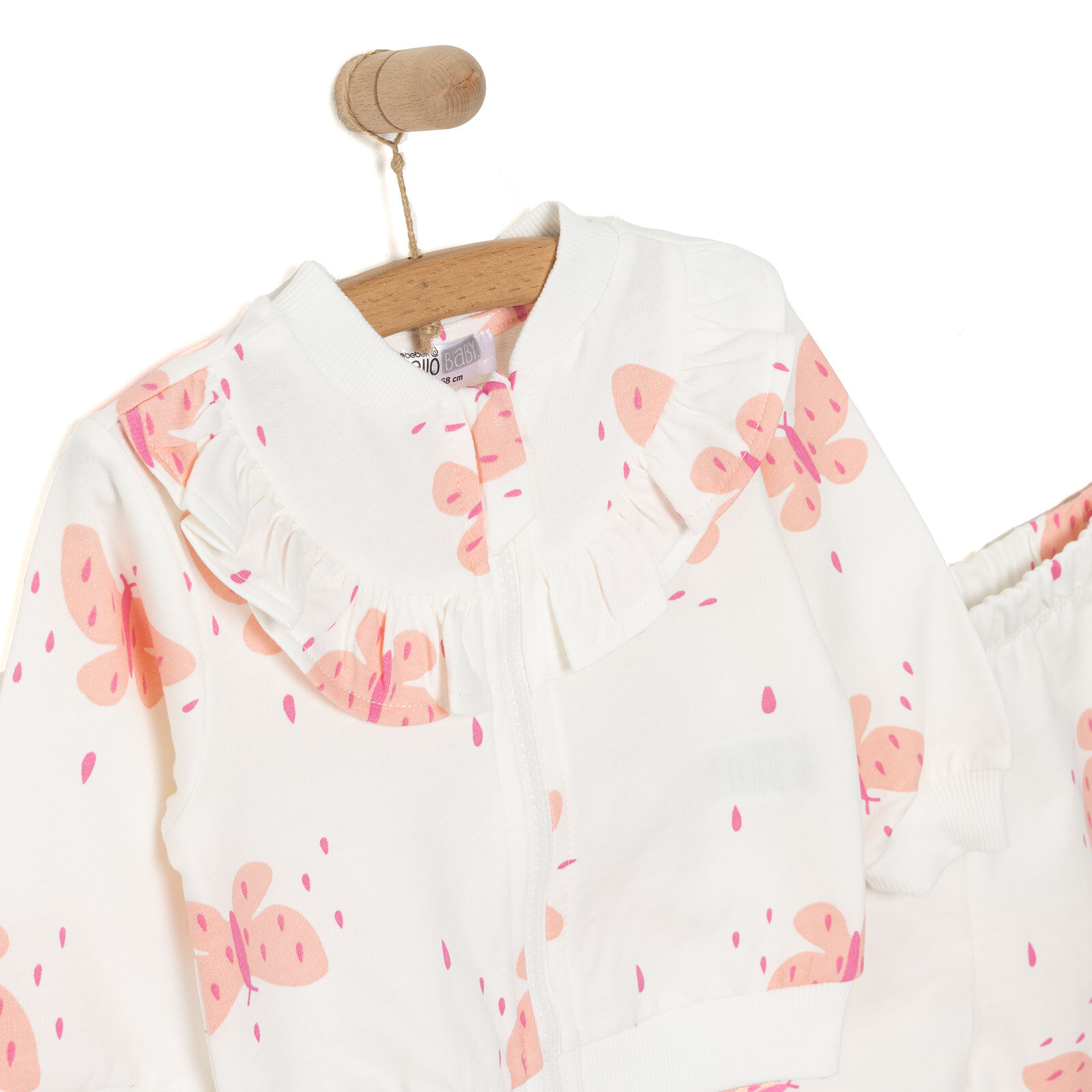 Basic Kız Fermuarlı Kelebek Desenli Eşofman Takımı Kız Bebek Basic Kız Fermuarlı Kelebek Desenli Eşofman Takımı Kız Bebek