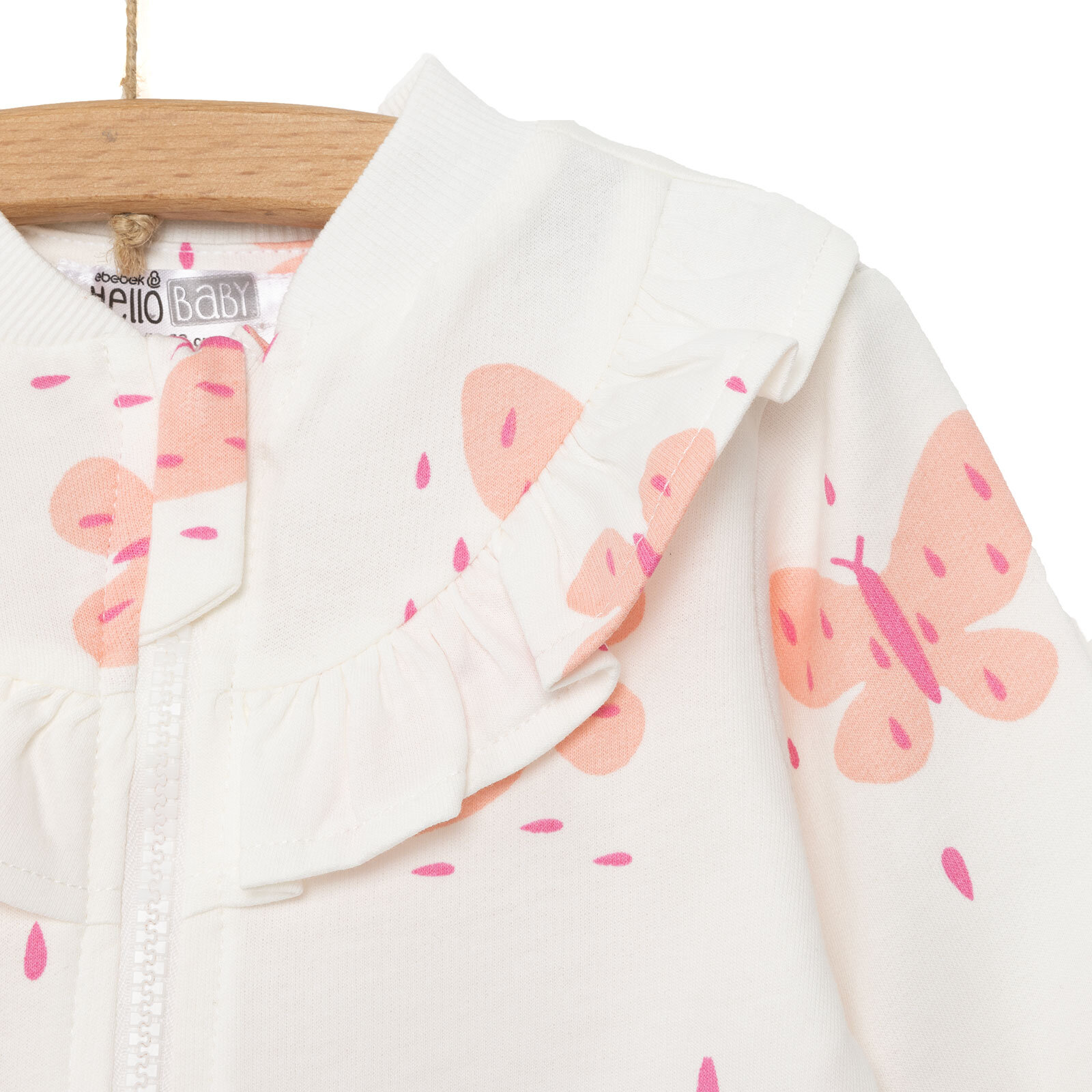 Basic Kız Fermuarlı Kelebek Desenli Eşofman Takımı Kız Bebek Basic Kız Fermuarlı Kelebek Desenli Eşofman Takımı Kız Bebek