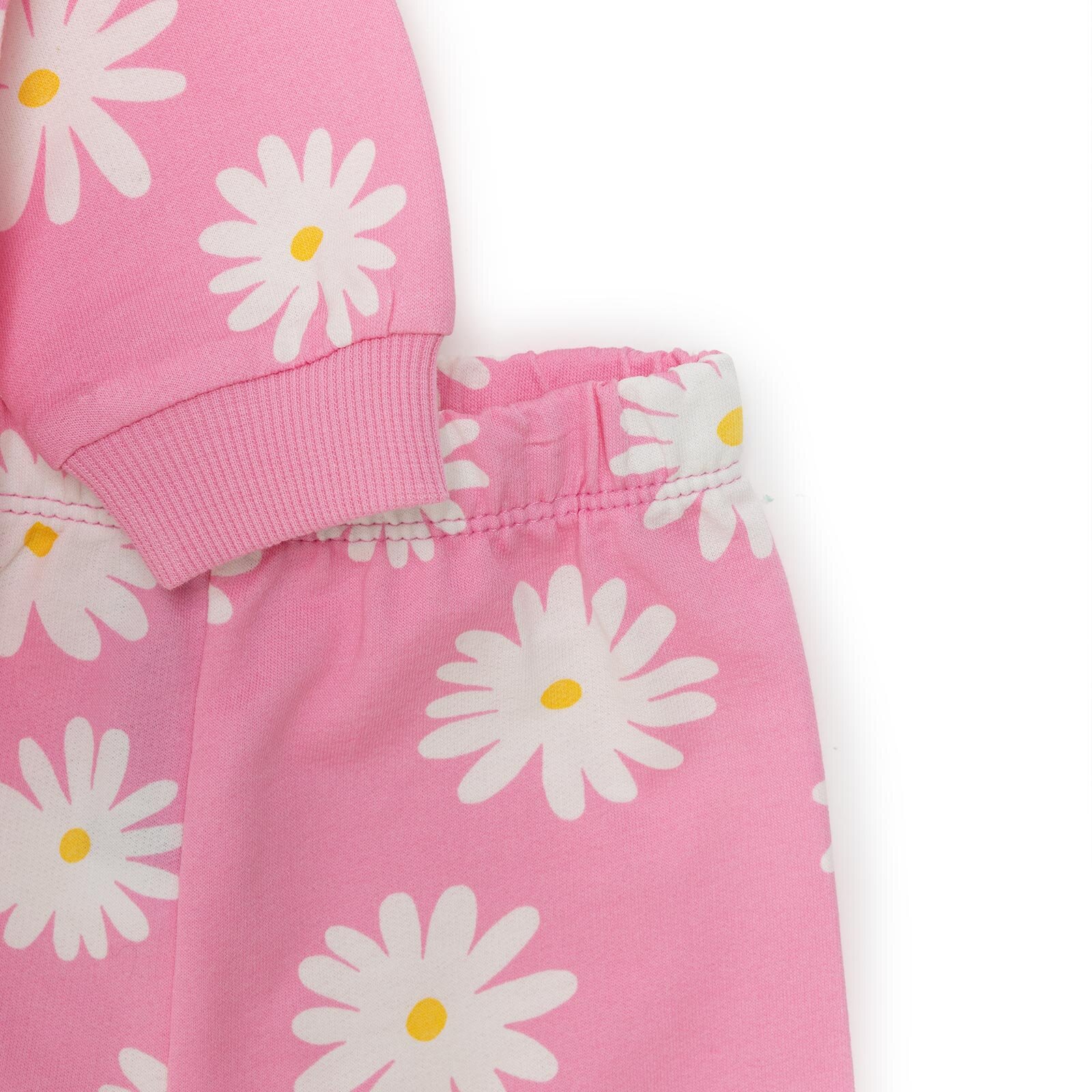 Basic Kız Fermuarlı Papatya Desenli Eşofman Takımı Kız Bebek