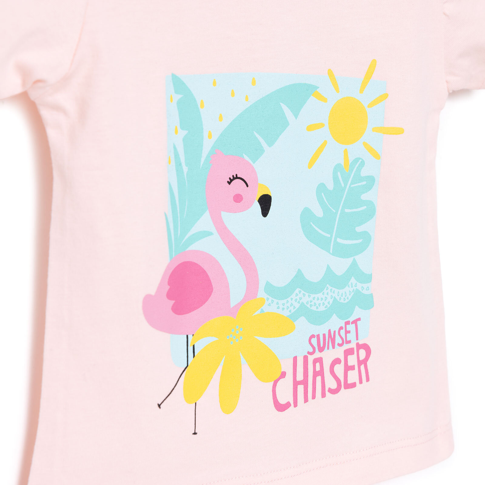 Basic Kız Flamingo Baskılı T-Shirt Kız Bebek Basic Kız Flamingo Baskılı T-Shirt Kız Bebek