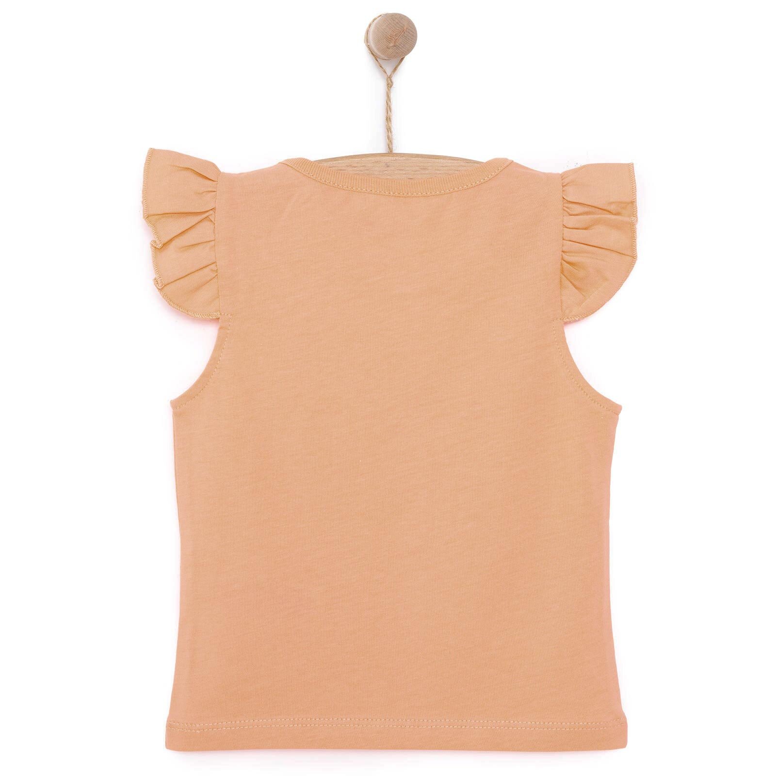 Basic Kız Gülen Çiçek Baskılı Atlet T-shirt Kız Bebek