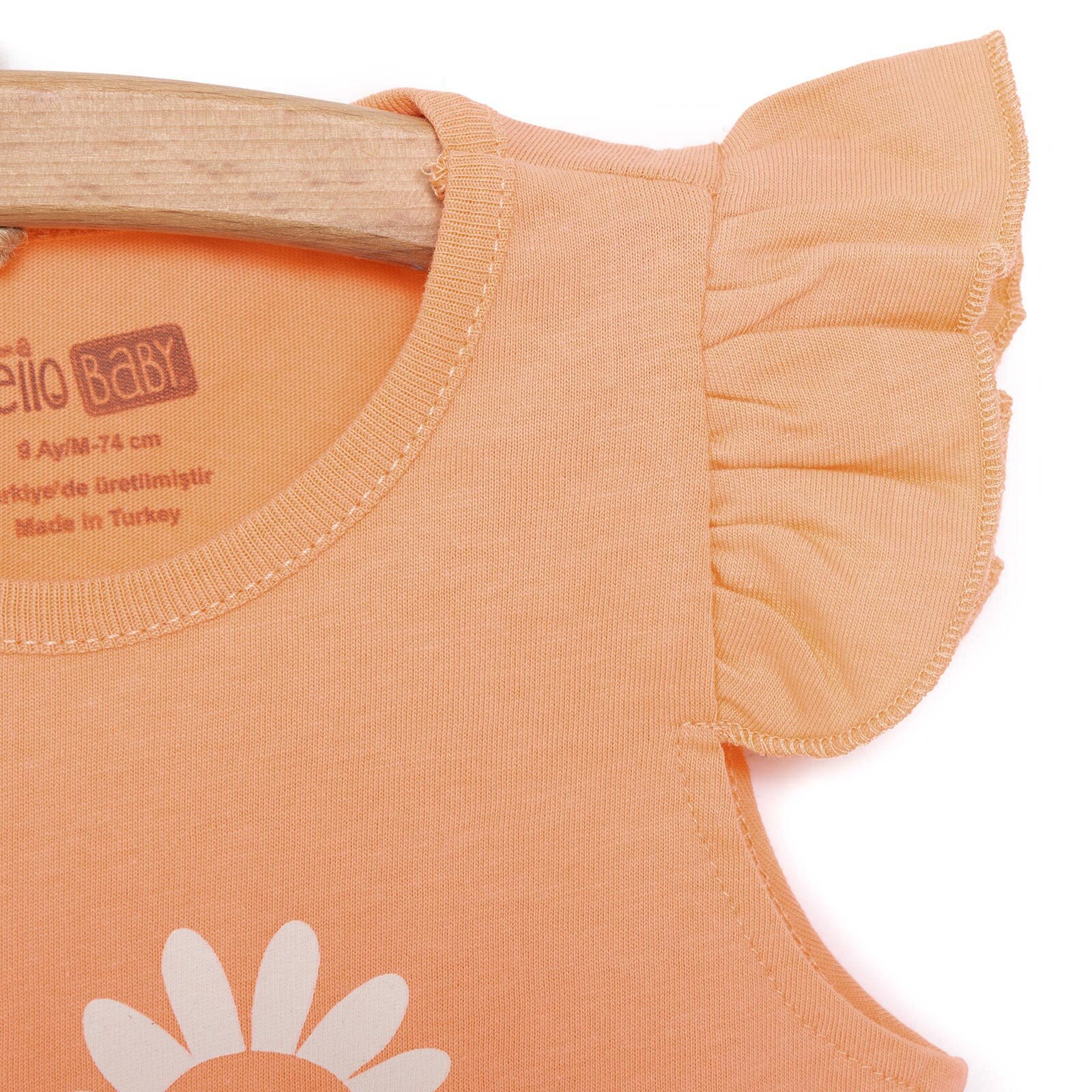 Basic Kız Gülen Çiçek Baskılı Atlet T-shirt Kız Bebek