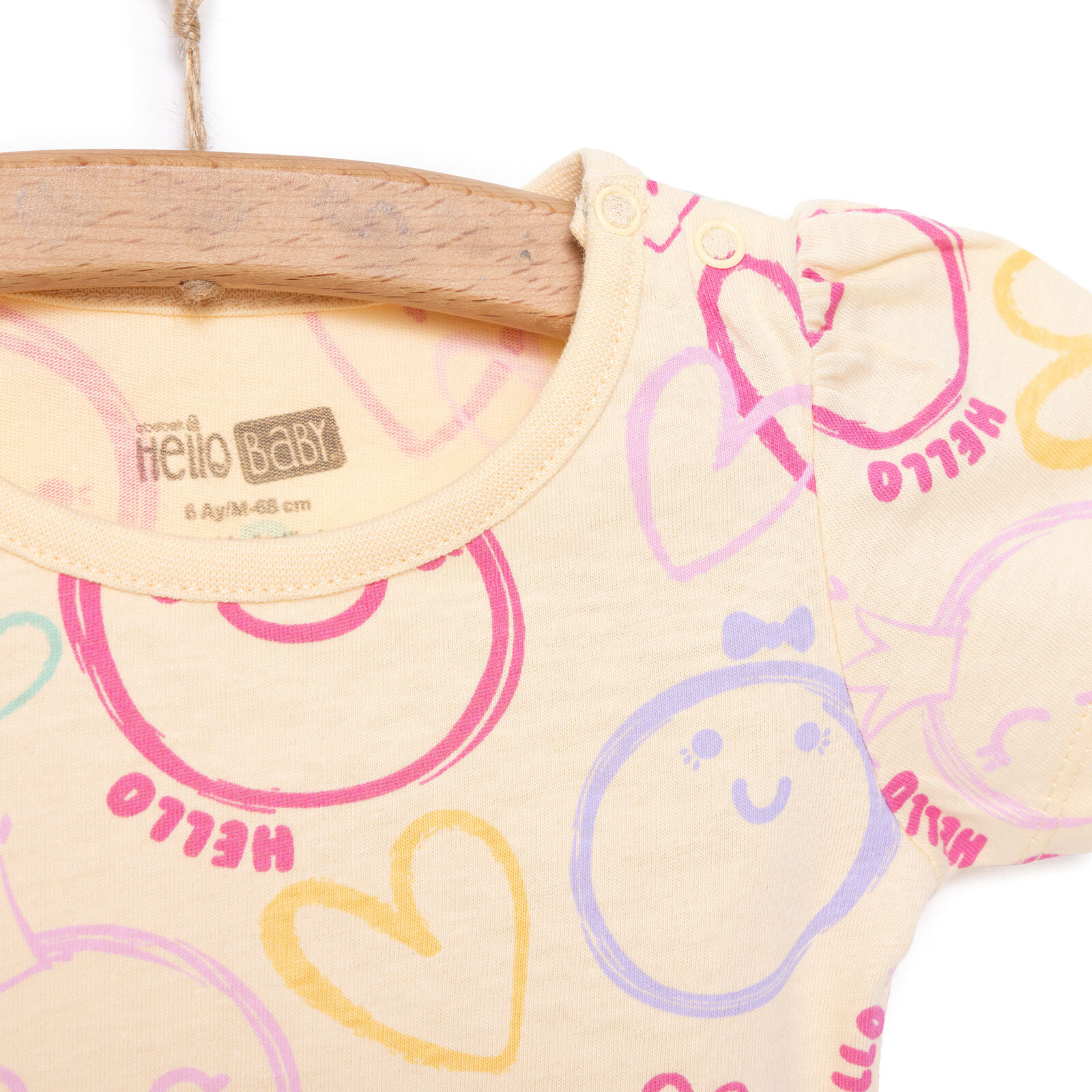 Basic Kız Gülen Yüz Desenli T-Shirt Kız Bebek