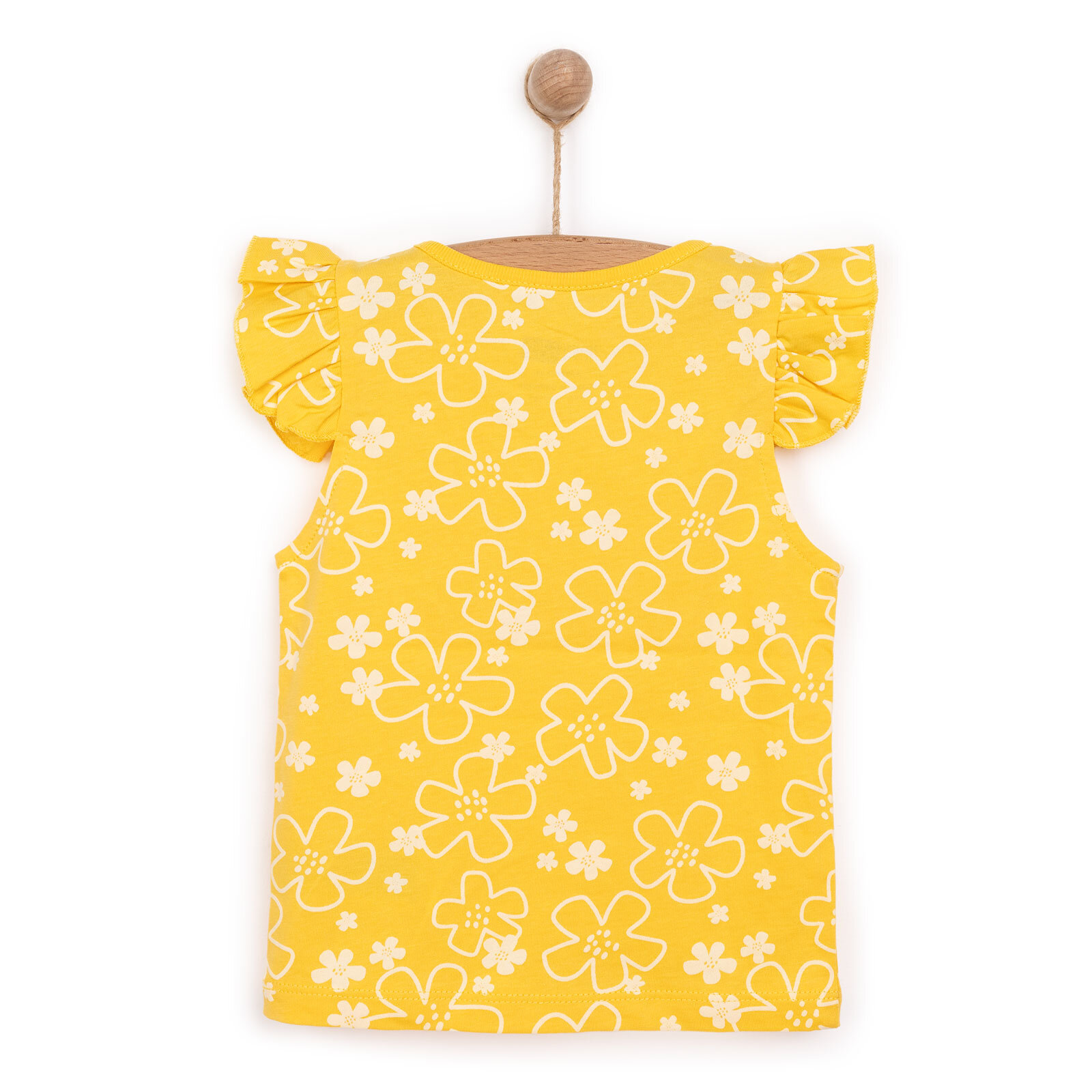 Basic Kız Güneş Işığı Desenli Atlet T-shirt Kız Bebek