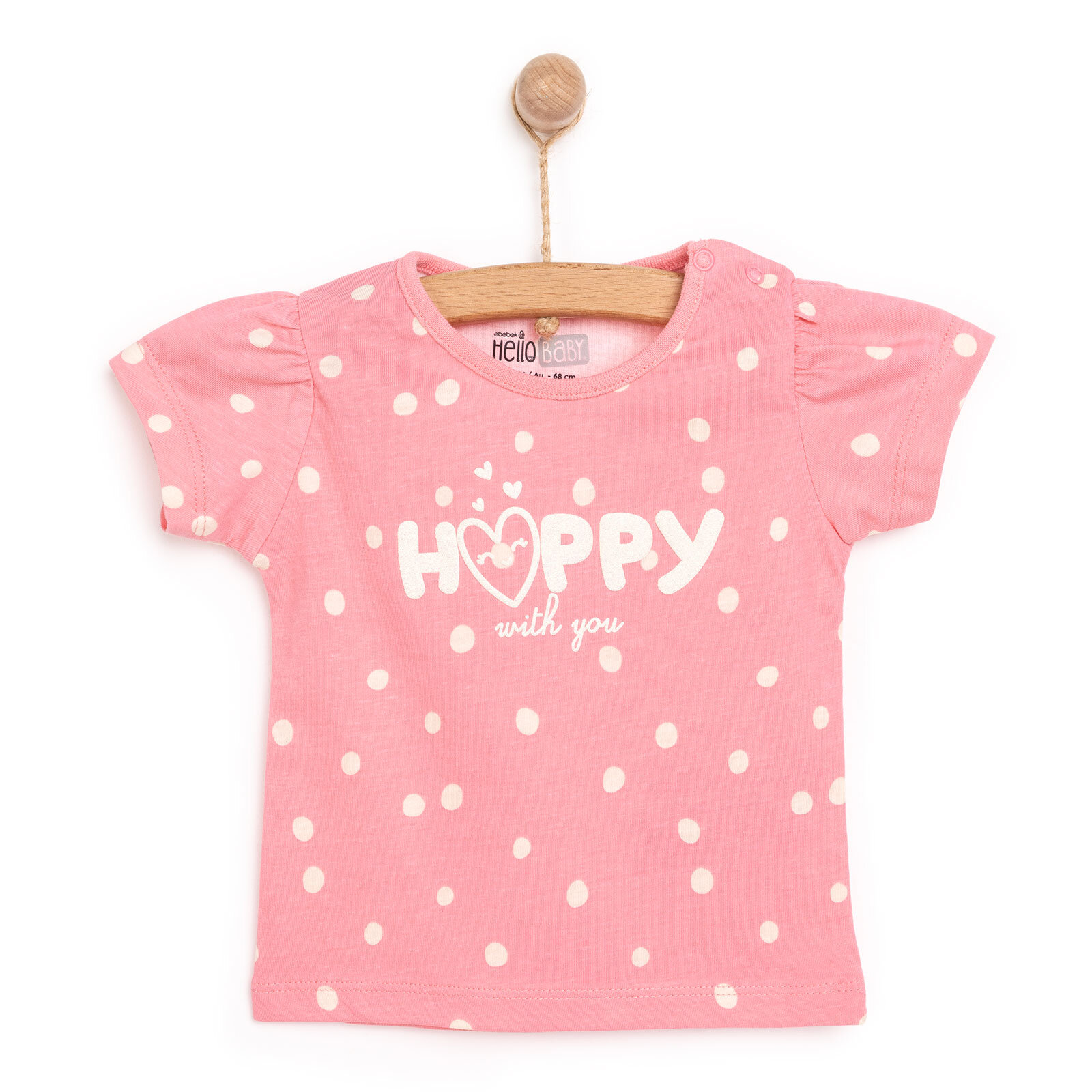 Basic Kız Happy Desenli T-Shirt Kız Bebek