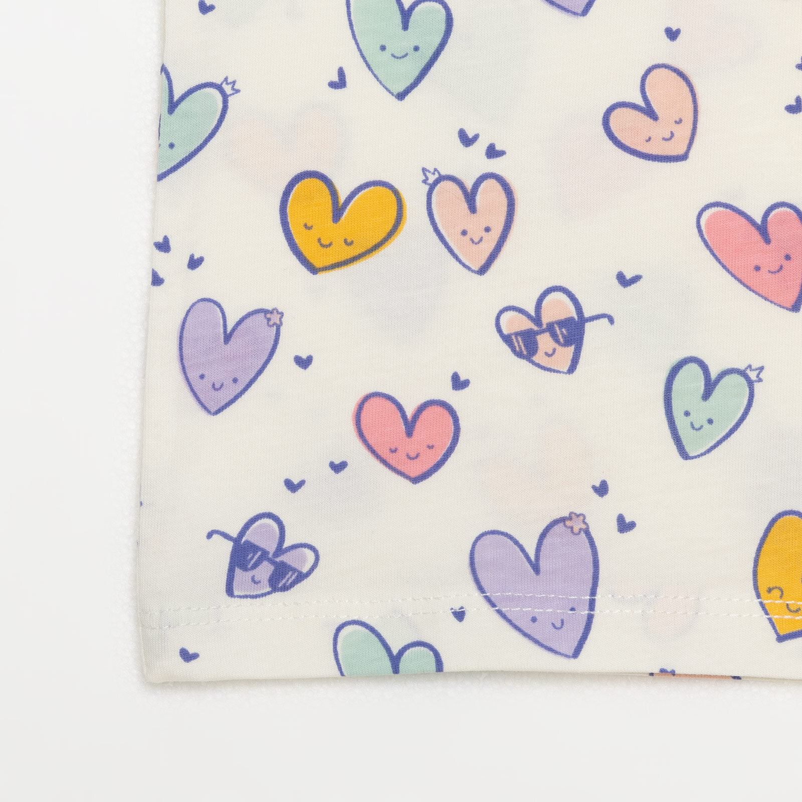 Basic Kız Kalp Desenli Atlet T-shirt Kız Bebek