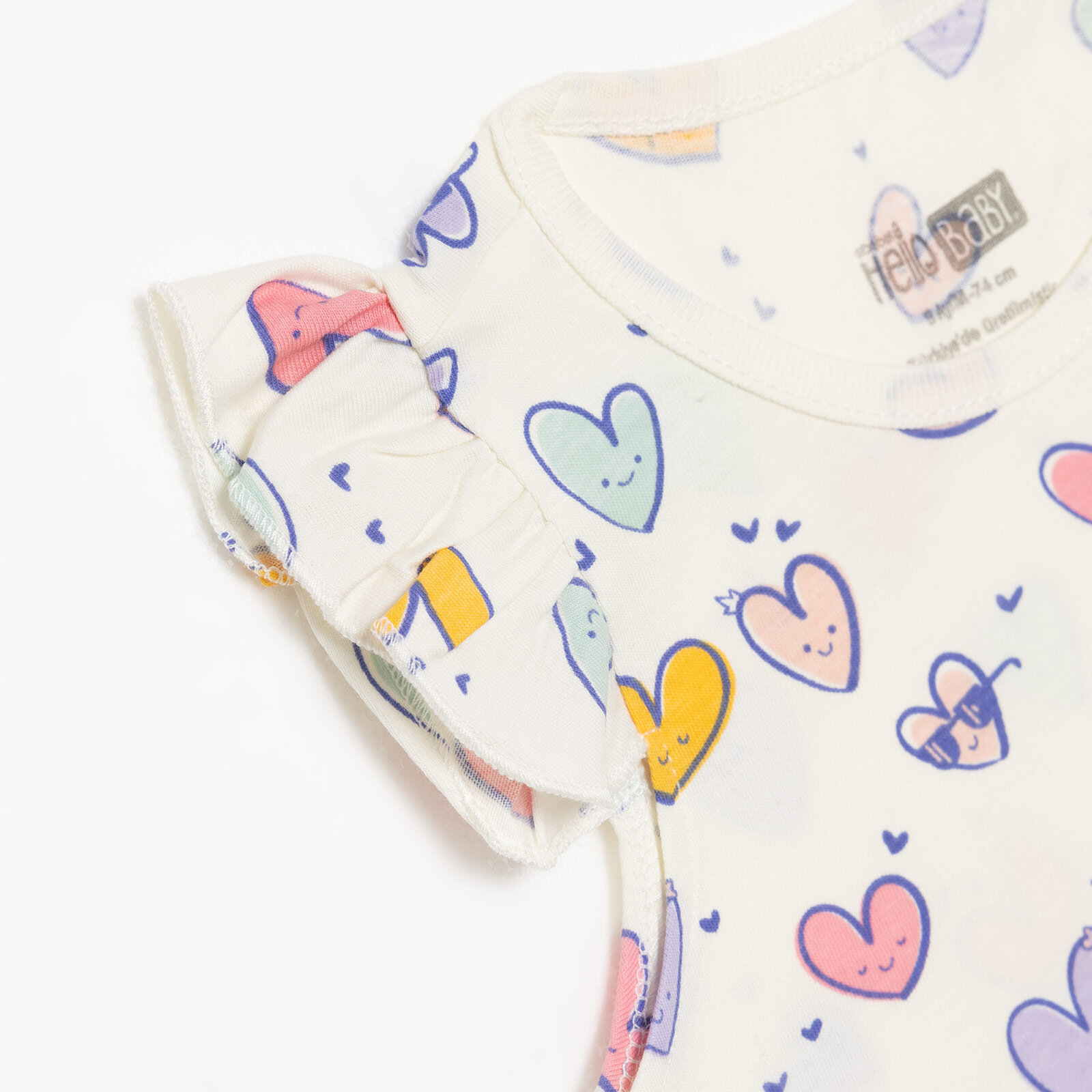 Basic Kız Kalp Desenli Atlet T-shirt Kız Bebek