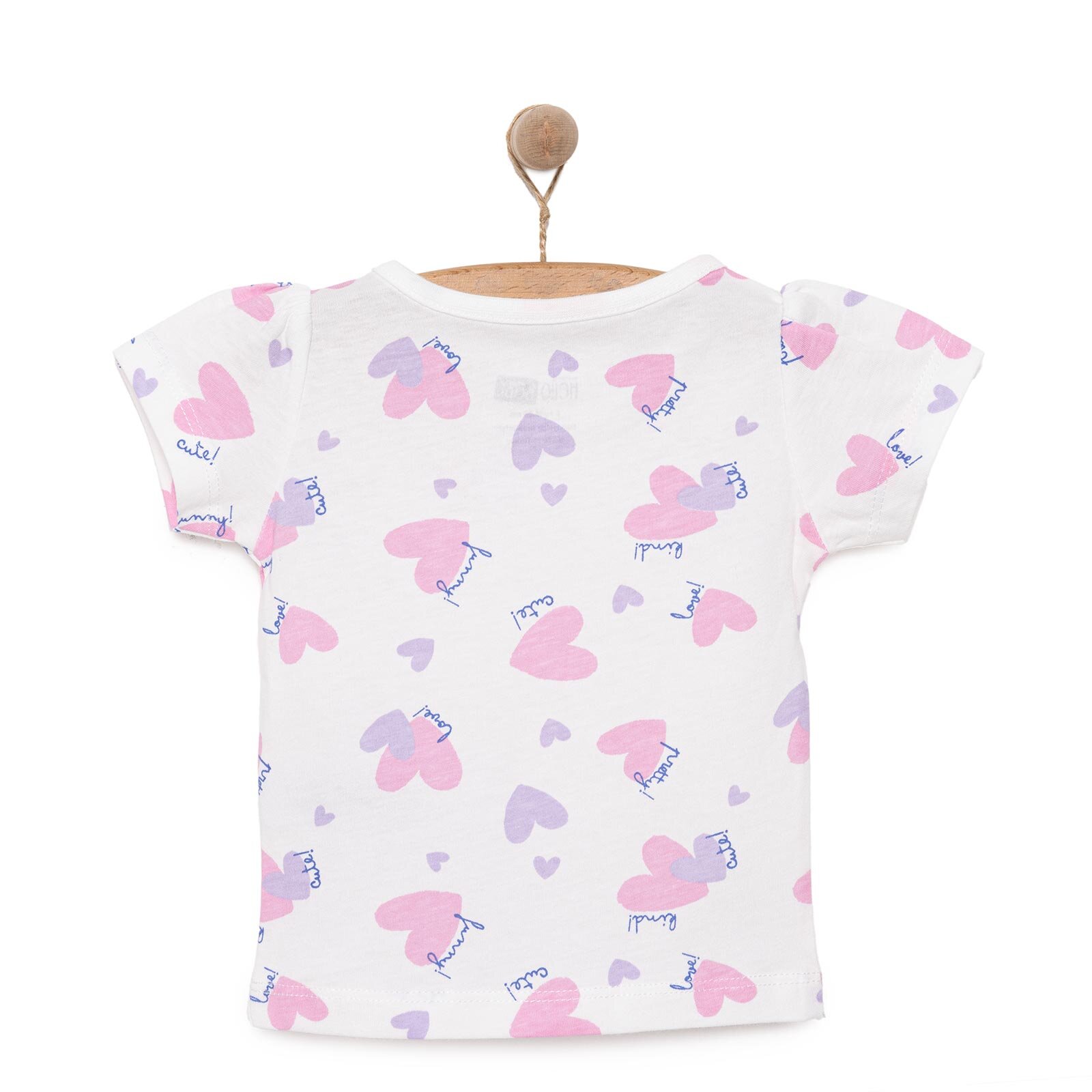 Basic Kız Kalp Desenli T-Shirt Kız Bebek