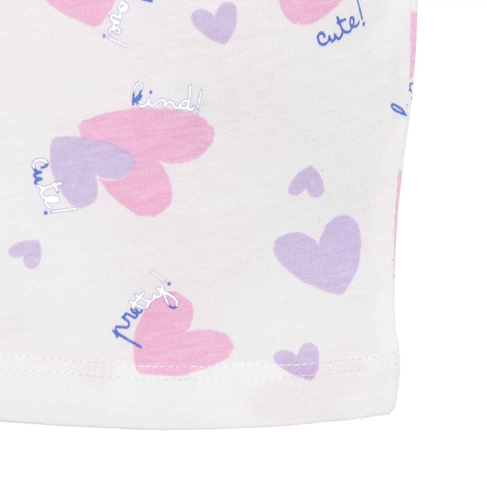 Basic Kız Kalp Desenli T-Shirt Kız Bebek