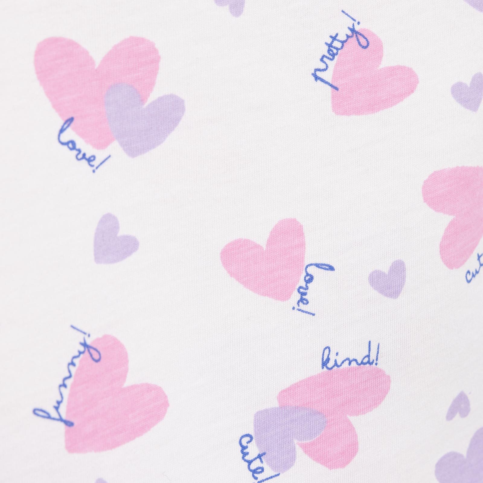 Basic Kız Kalp Desenli T-Shirt Kız Bebek