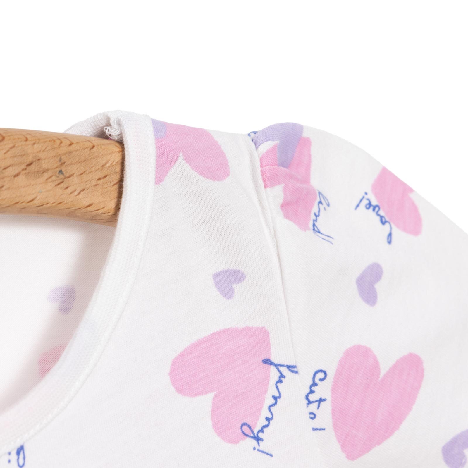 Basic Kız Kalp Desenli T-Shirt Kız Bebek