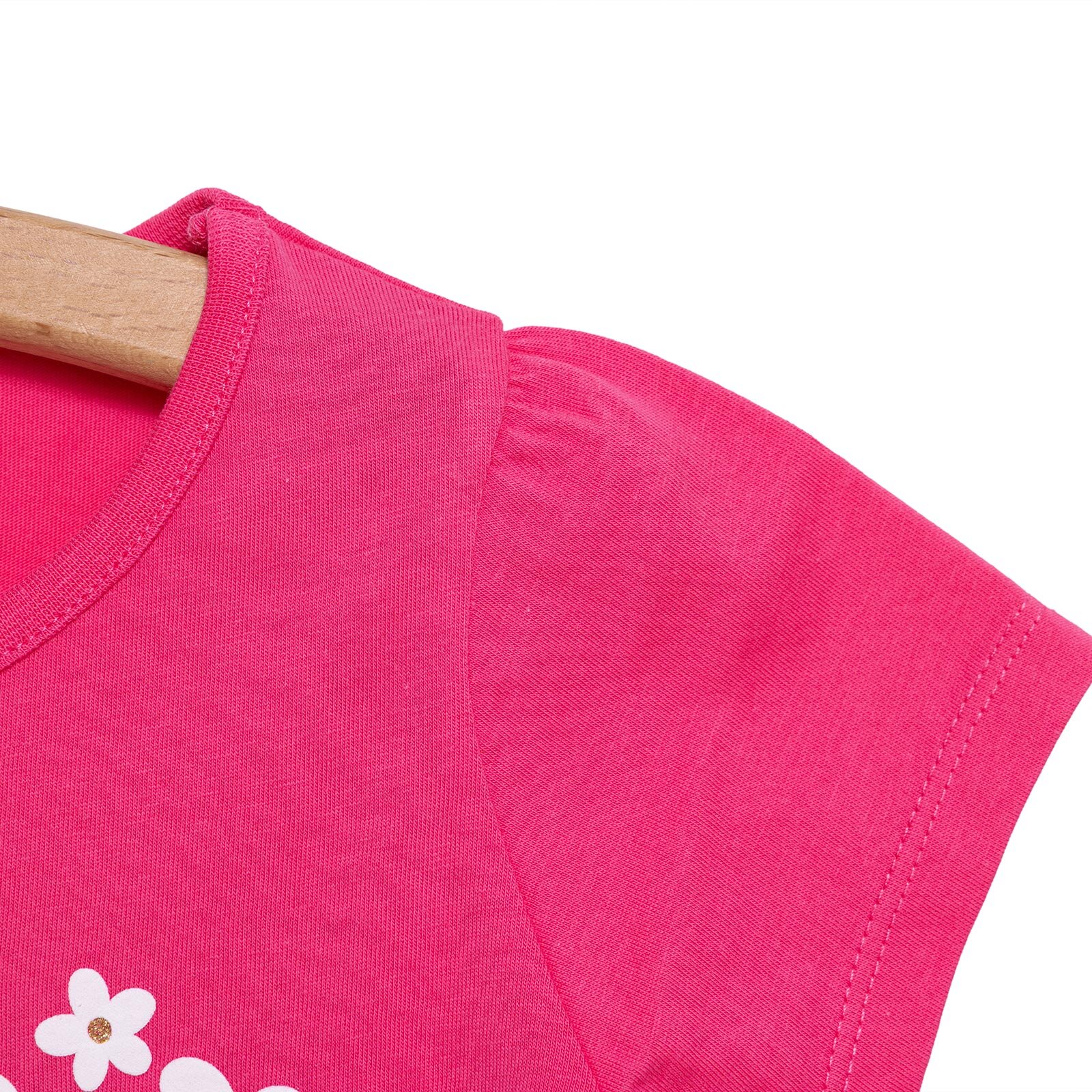 Basic Kız Kalp Papatya Baskılı T-Shirt Kız Bebek