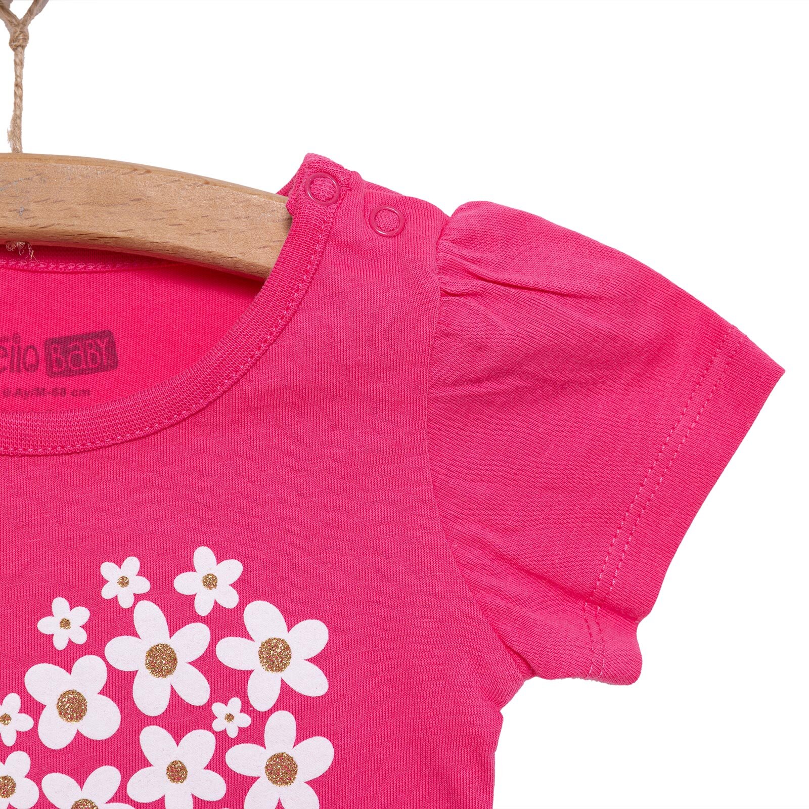 Basic Kız Kalp Papatya Baskılı T-Shirt Kız Bebek