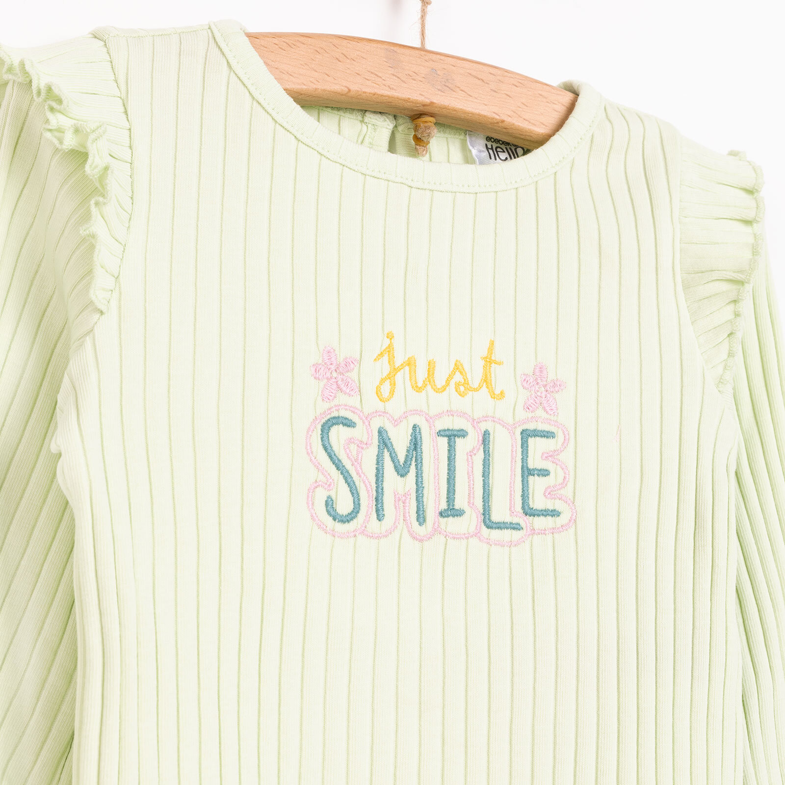 Kız Bebek Bluz Tayt Set Kaşkorse Düğmeli Bisiklet Yaka Uzun Kol