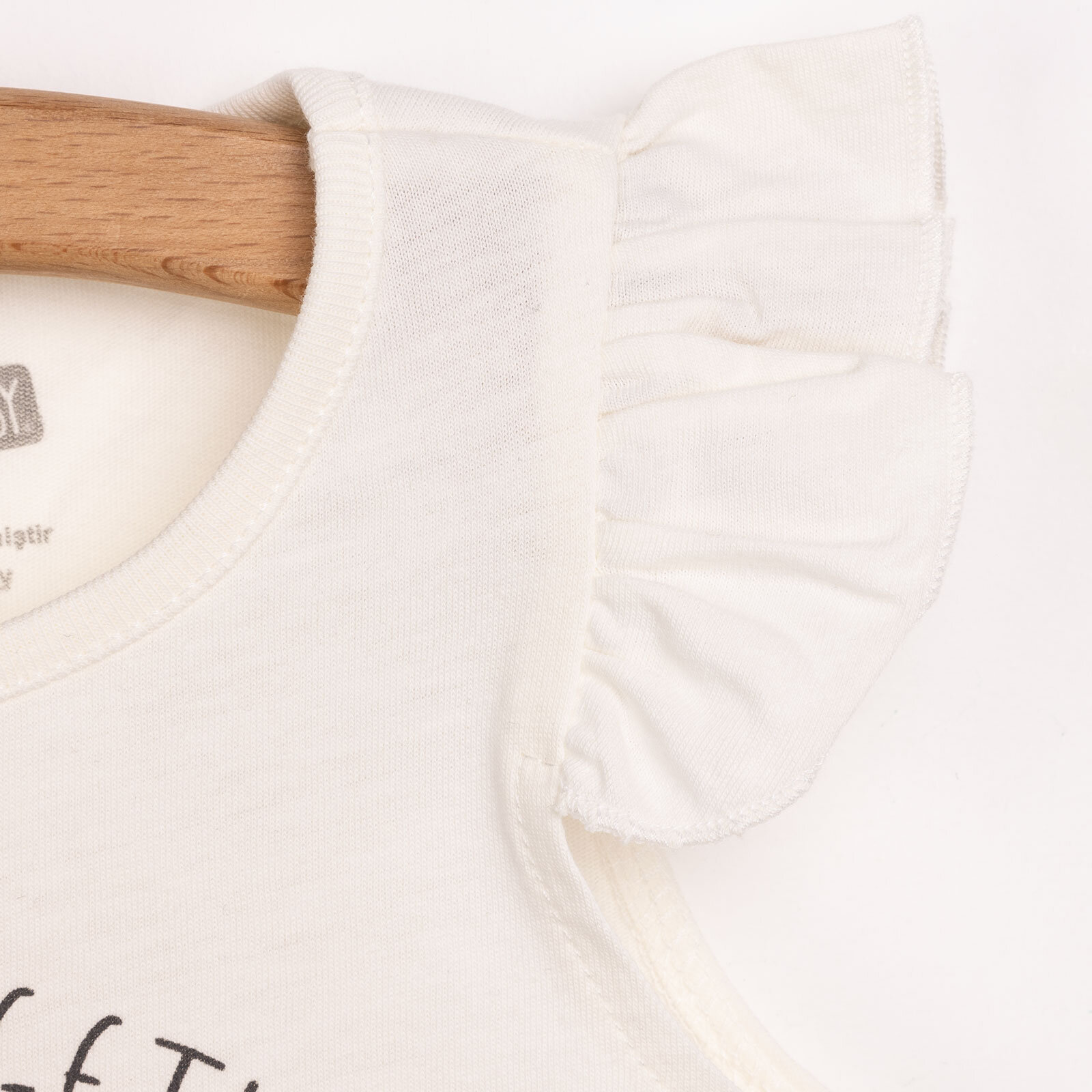 Basic Kız Kedi Baskılı Atlet T-shirt Kız Bebek