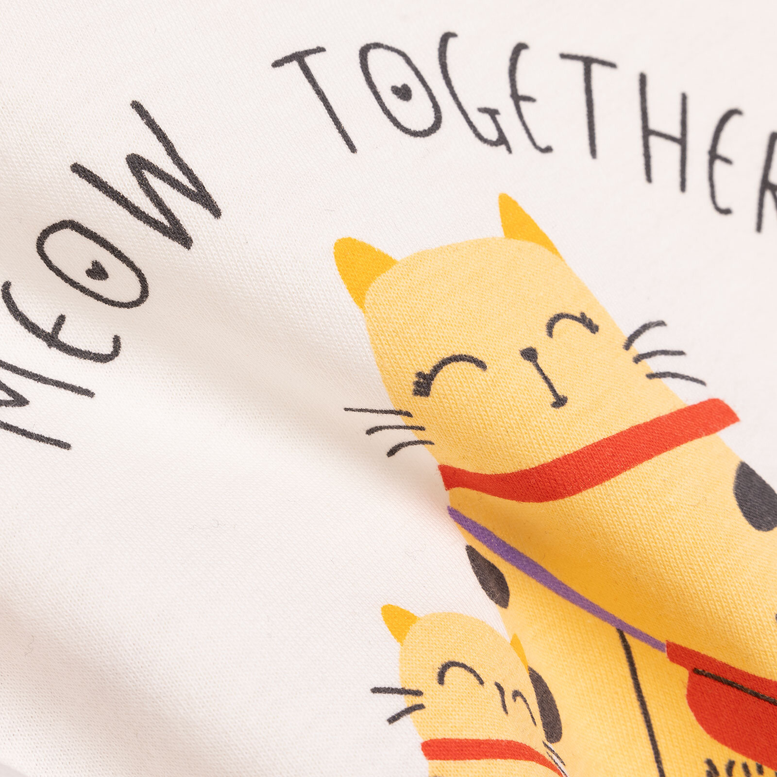 Basic Kız Kedi Baskılı Atlet T-shirt Kız Bebek