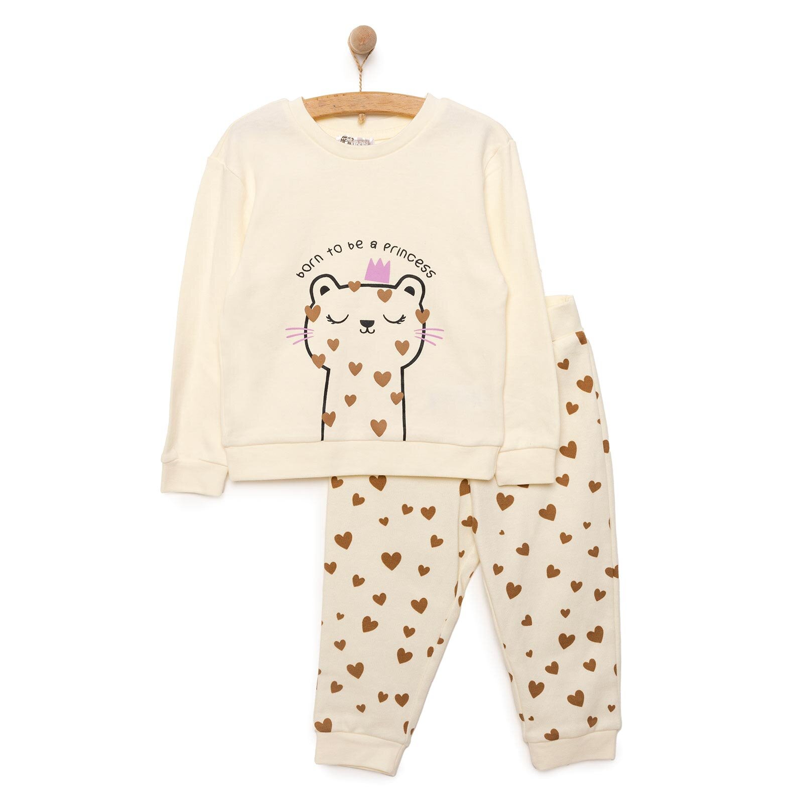 Basic Kız Kedi Baskılı Eşofman Takımı Kız Bebek