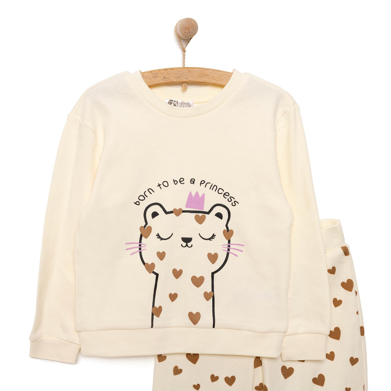 Basic Kız Kedi Baskılı Eşofman Takımı Kız Bebek