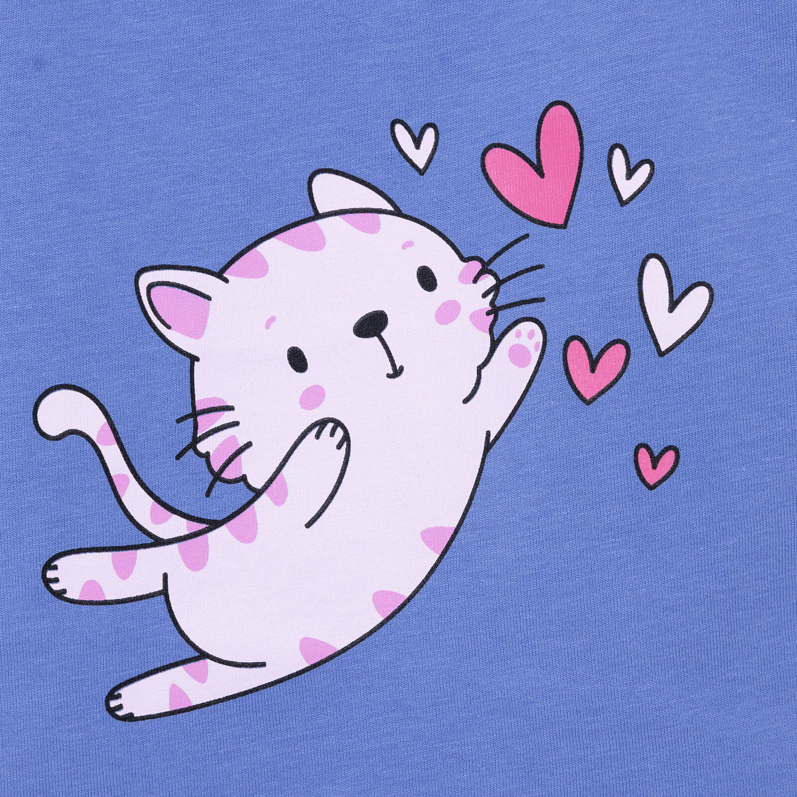 Basic Kız Kedi Baskılı T-Shirt Kız Bebek