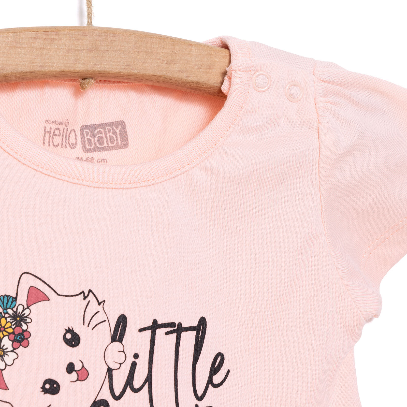 Basic Kız Kedi Baskılı Tshirt-Şort Kız Bebek