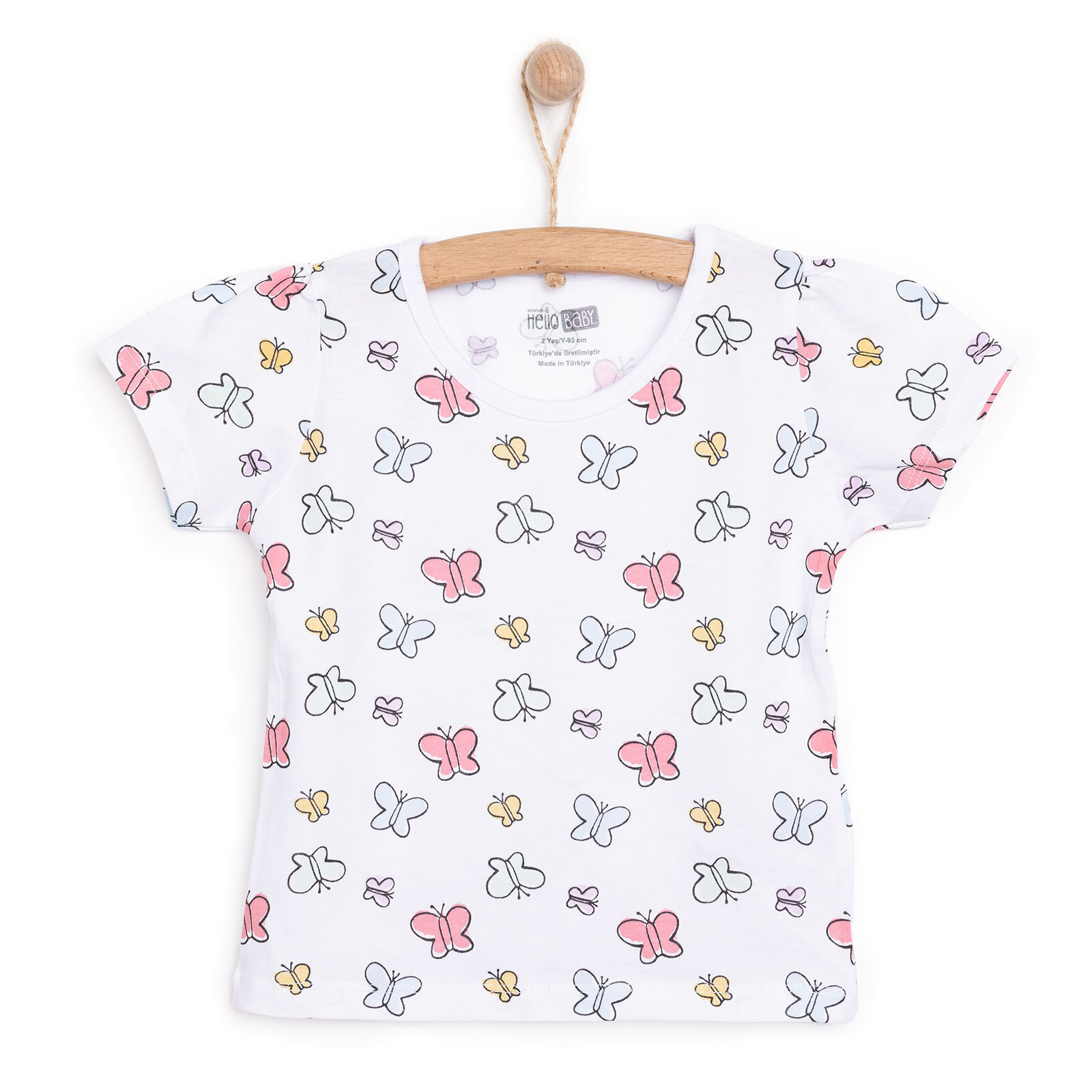 Basic Kız Kelebek Desenli T-Shirt Kız Bebek
